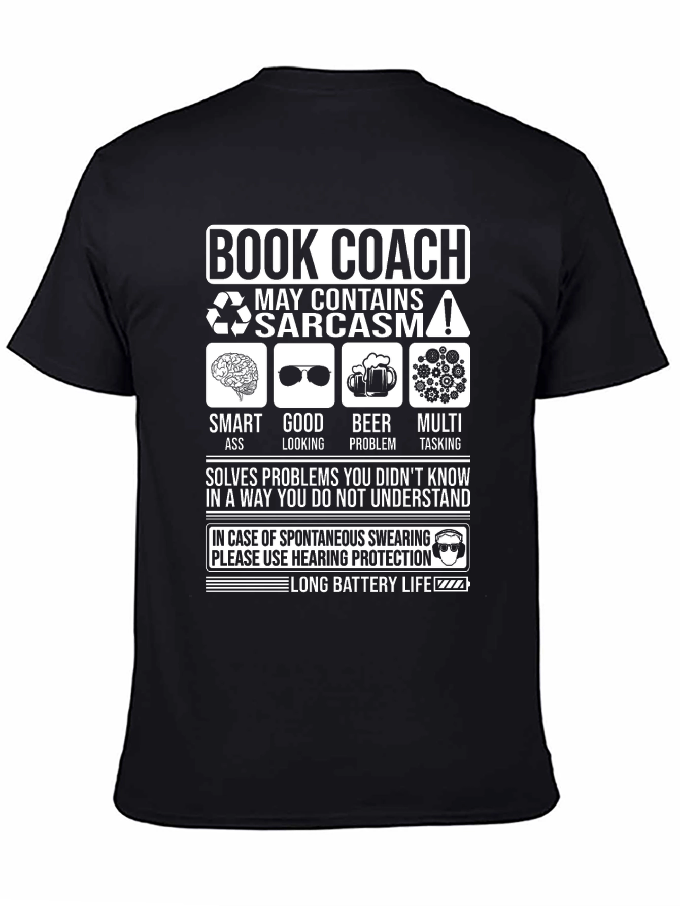 Black Book Coach Sarcastic Humor T-Shirt view 4