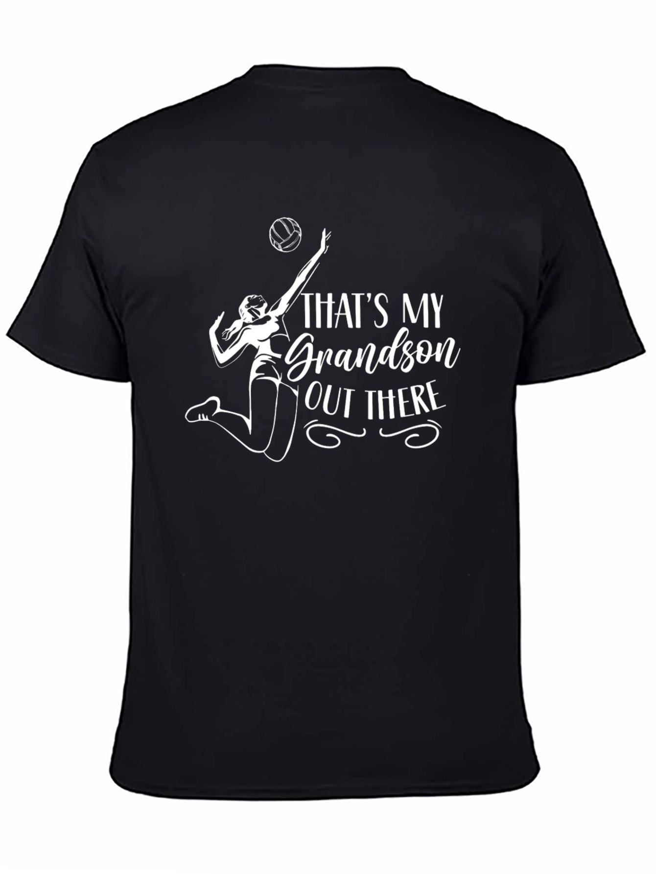 Black That's My Grandson Out There Volleyball Graphic T-Shirt view 4