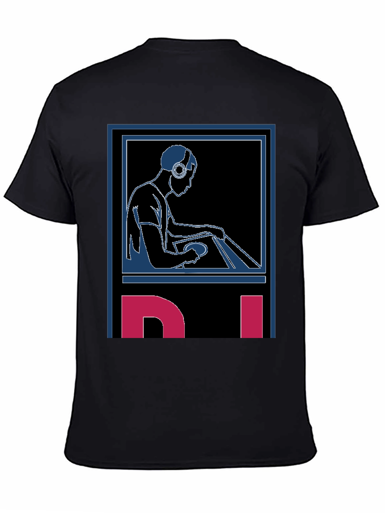 Black DJ Graphic Tee - Black Cotton Blend view 4