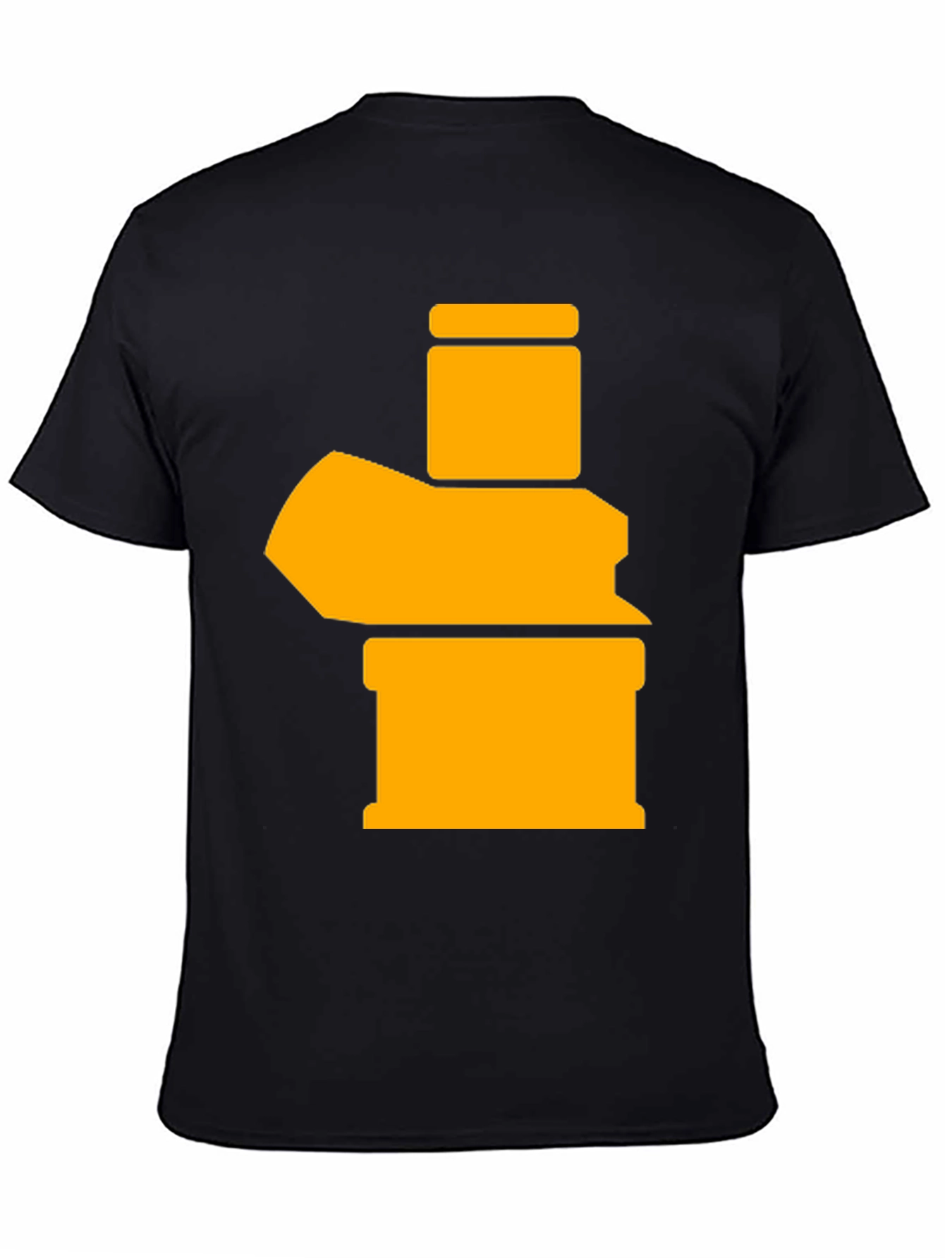 Black Abstract Graphic Tee - Black Cotton Blend view 4