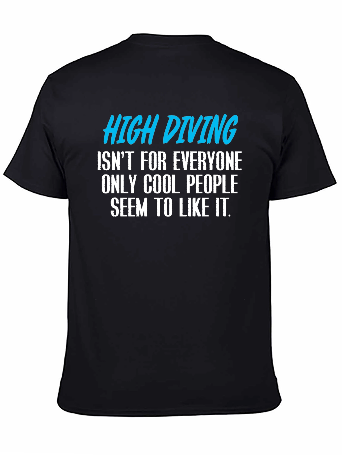 Black High Diving Funny Graphic T-Shirt view 4
