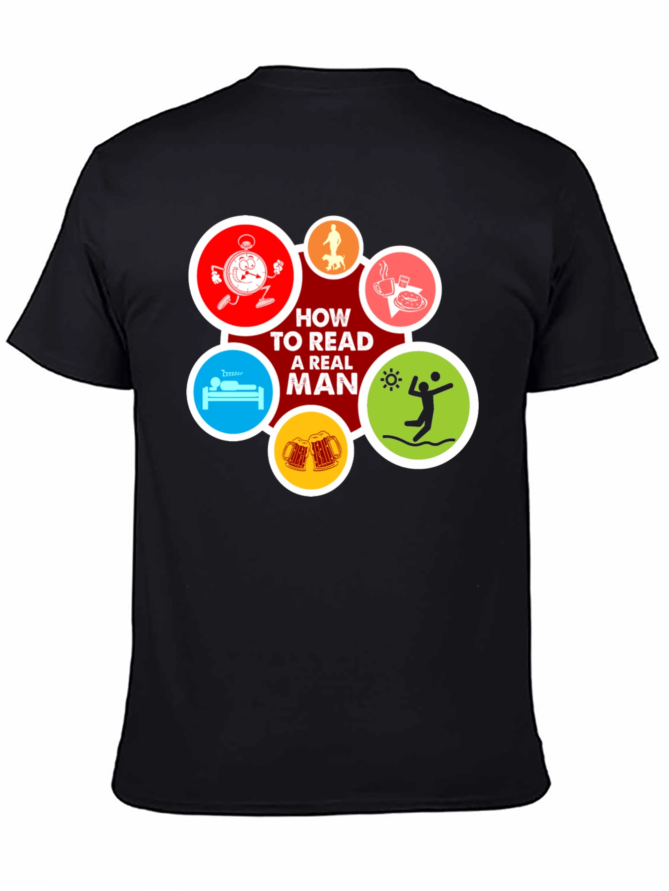 Black How to Read a Real Man T-Shirt view 4