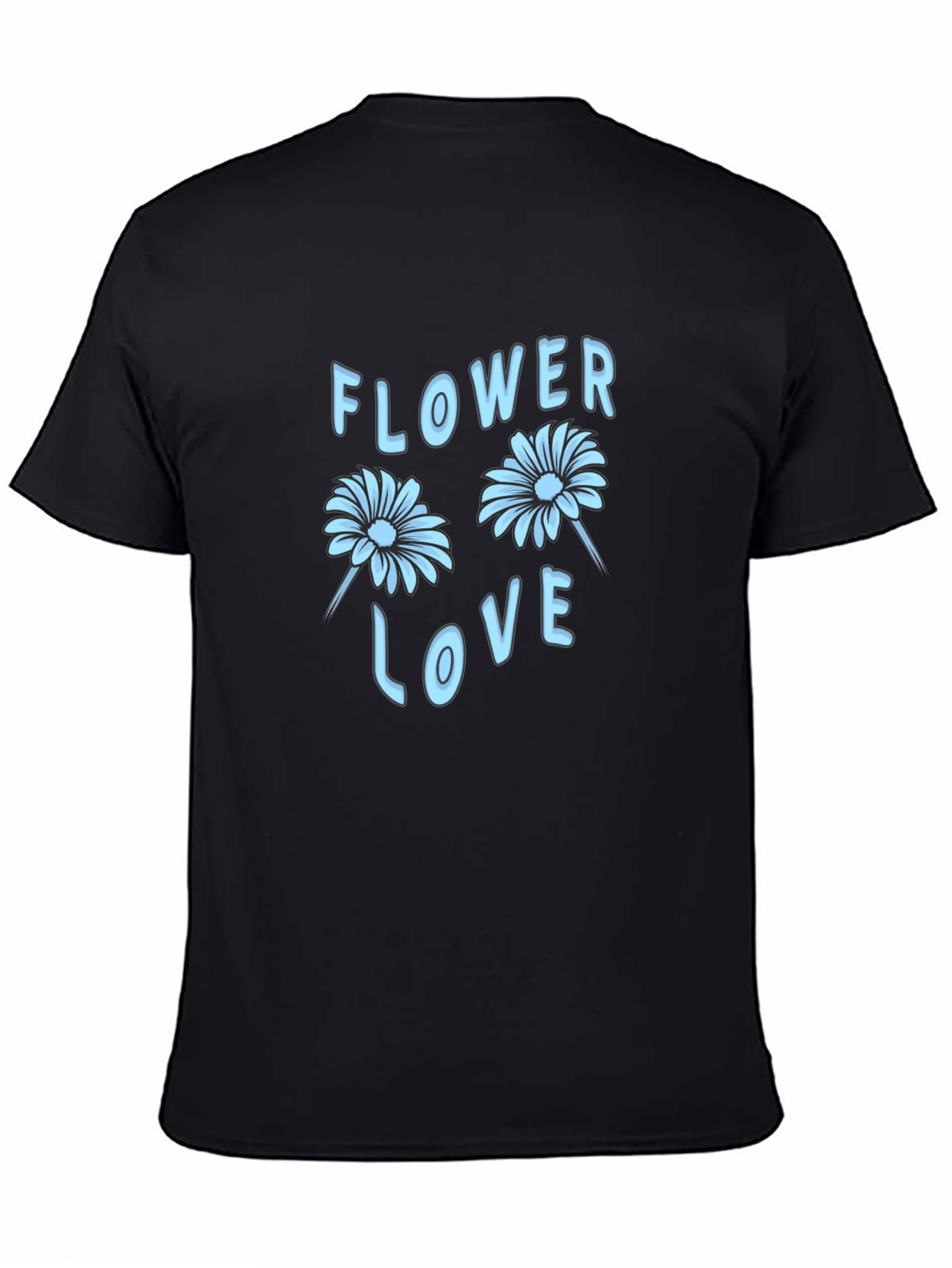 Black Flower Love Graphic Tee - Stylish Black T-Shirt view 4