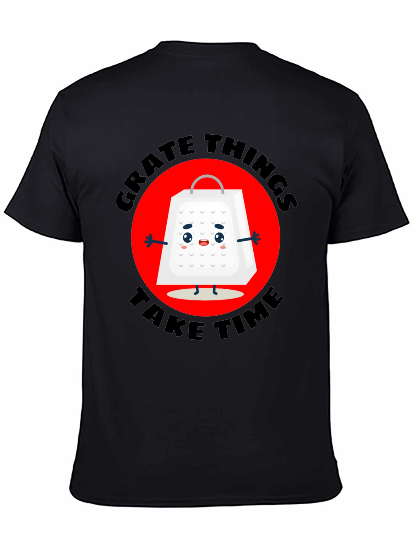 Black Grate Things Take Time T-Shirt view 4