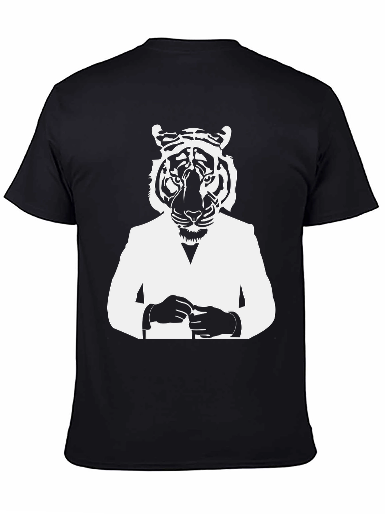 Black Tiger Man Graphic Tee - Stylish Black T-Shirt view 4