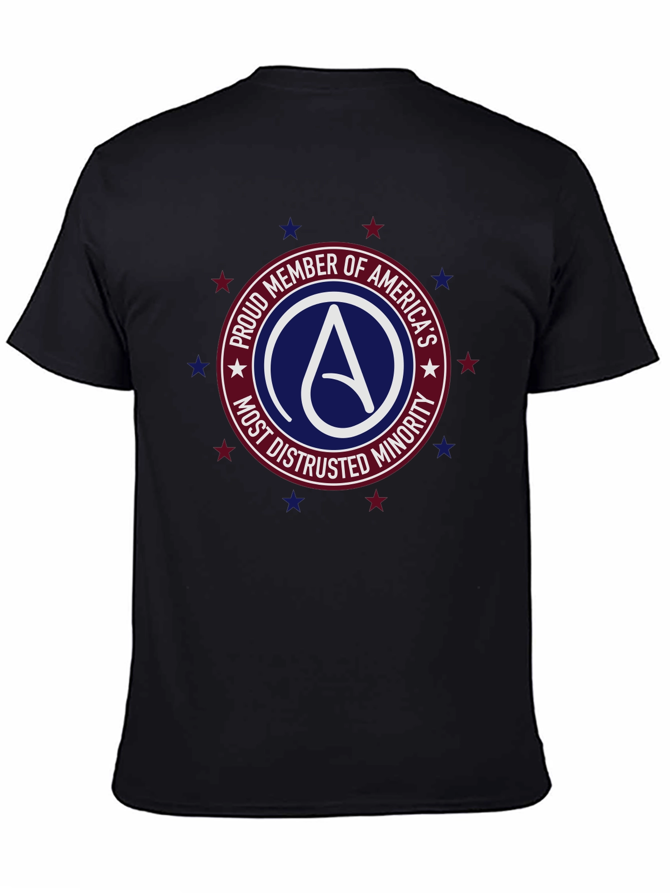 Black Atheist Pride T-Shirt - Most Distrusted Minority Tee view 4