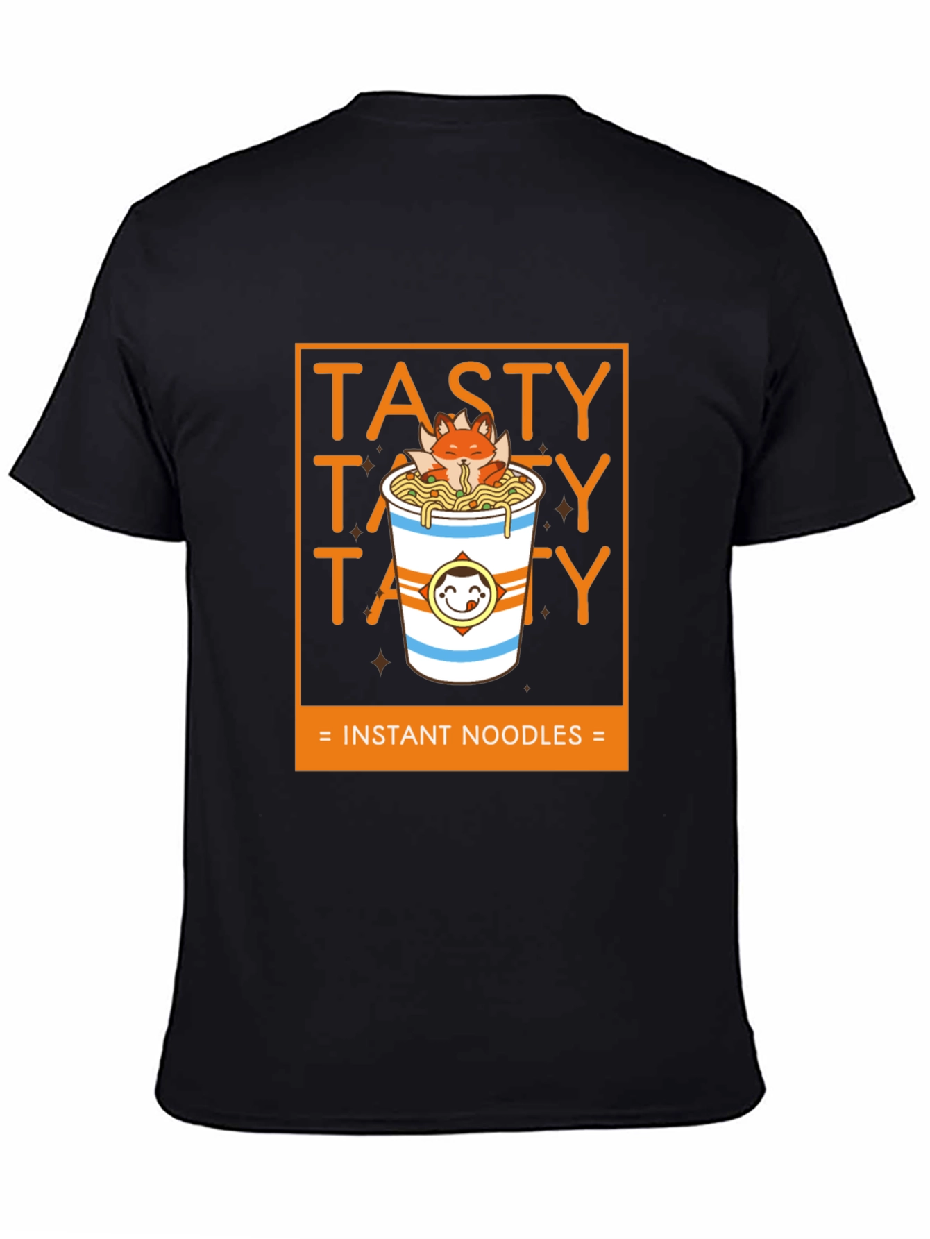 Black Tasty Instant Noodles Graphic T-Shirt view 4