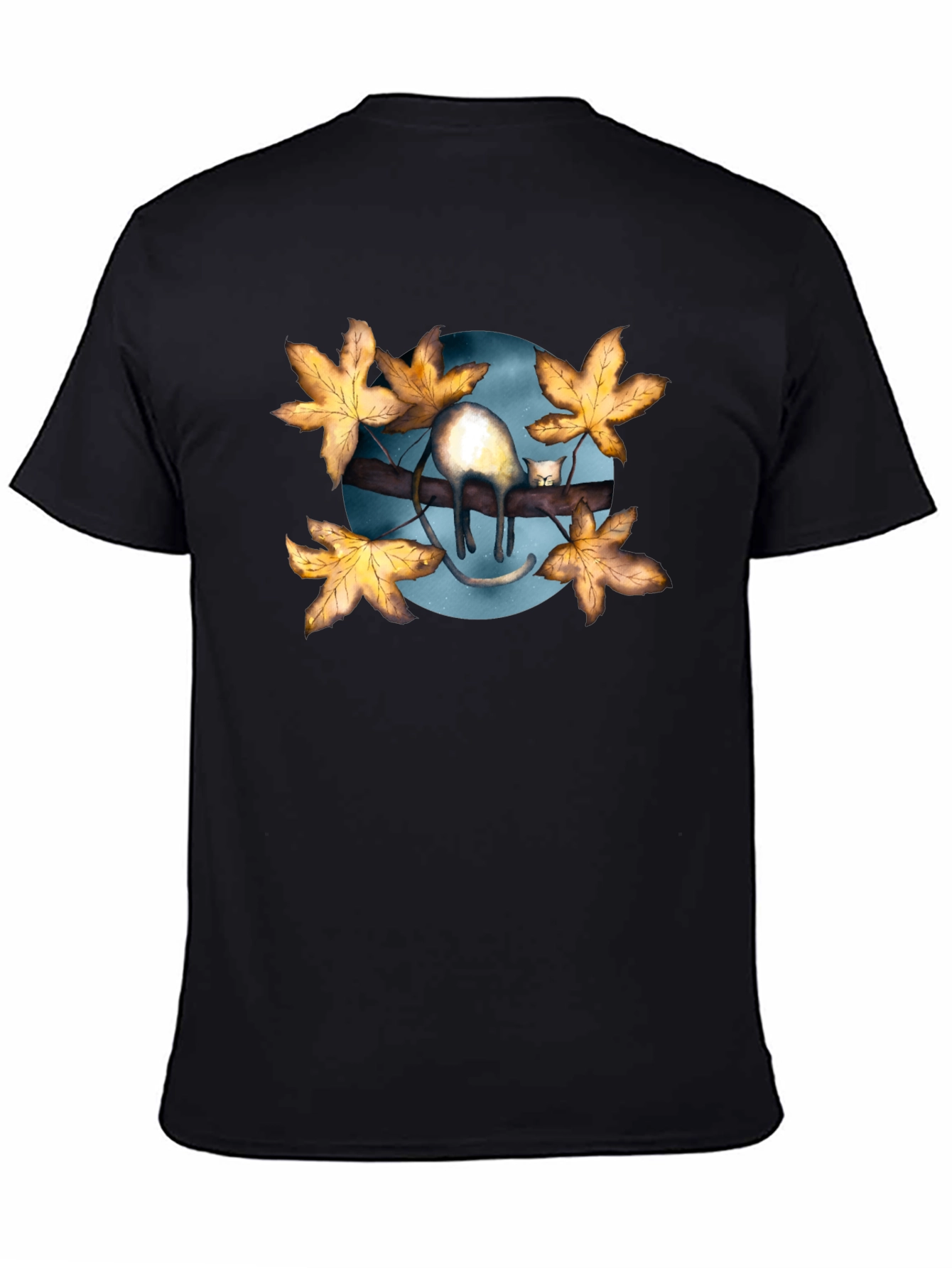 Black Cat on Branch T-Shirt - Unique Graphic Tee view 4