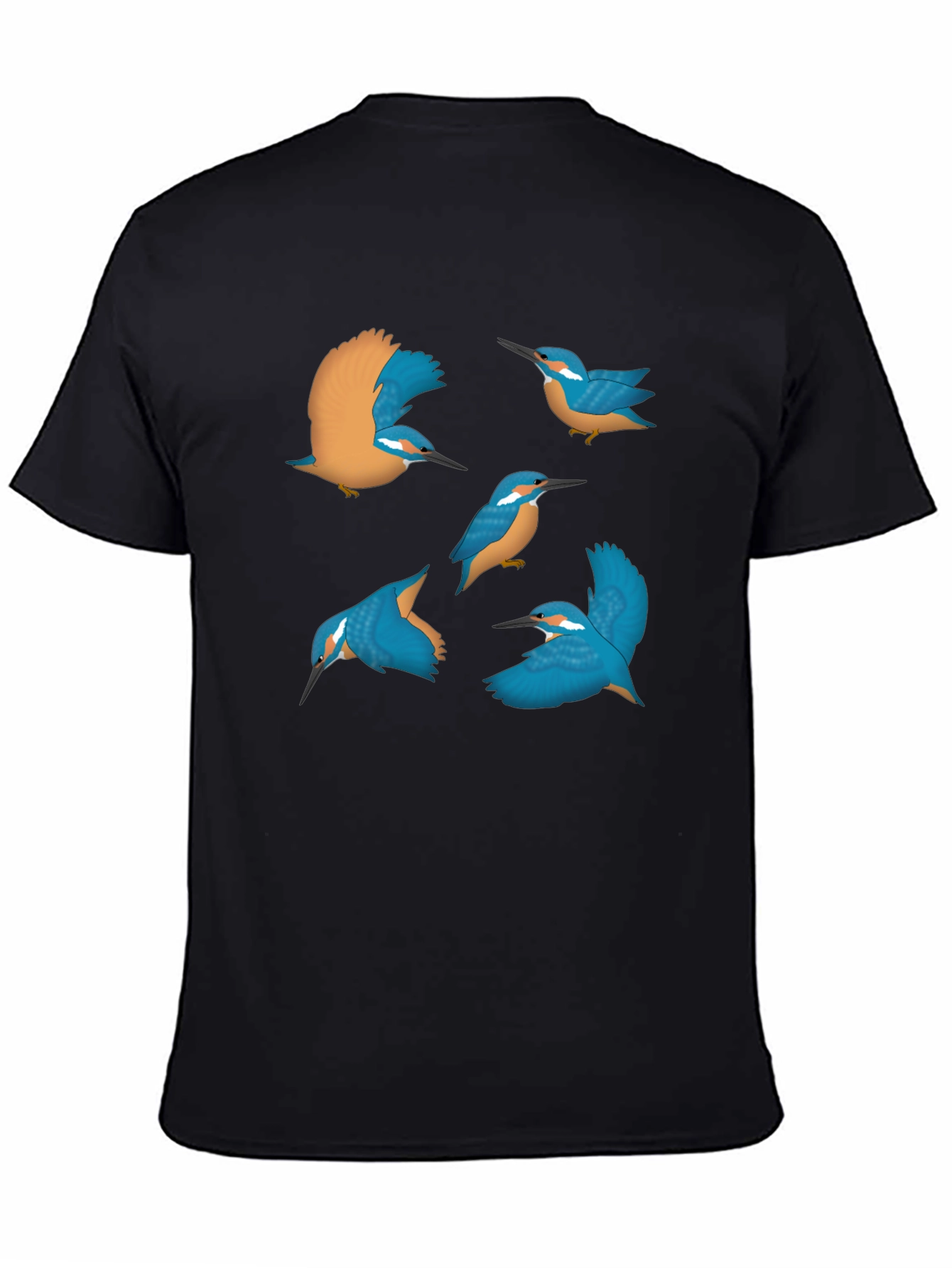 Black Kingfisher Graphic Tee - Nature Inspired Design view 4