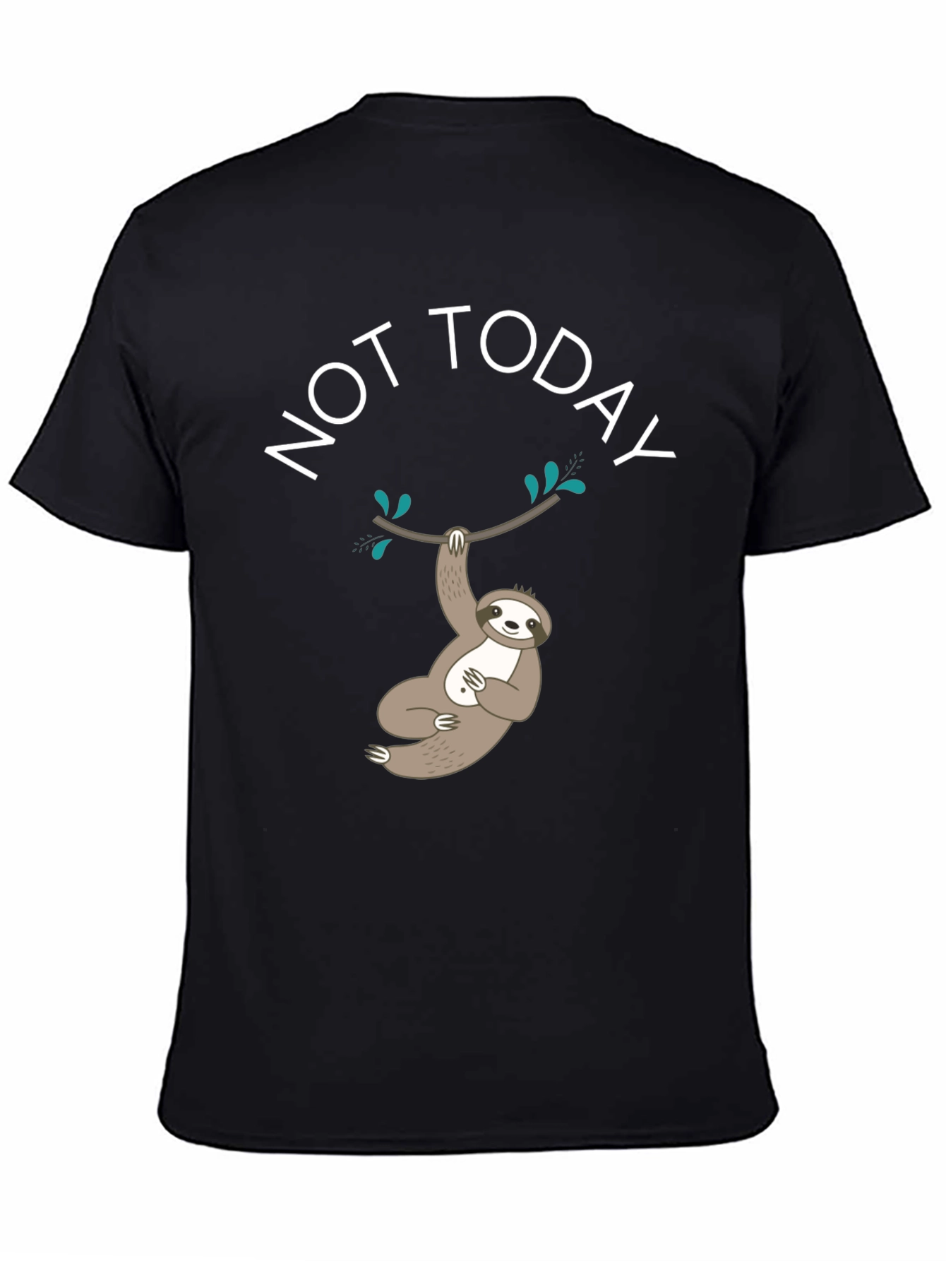 Black Not Today Sloth Graphic Tee view 4