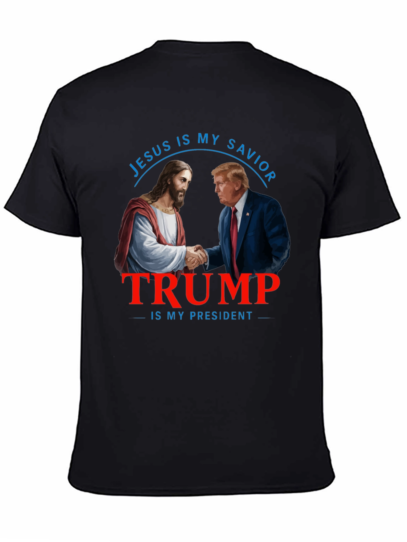 Black Jesus & Trump T-Shirt: Savior and President view 4