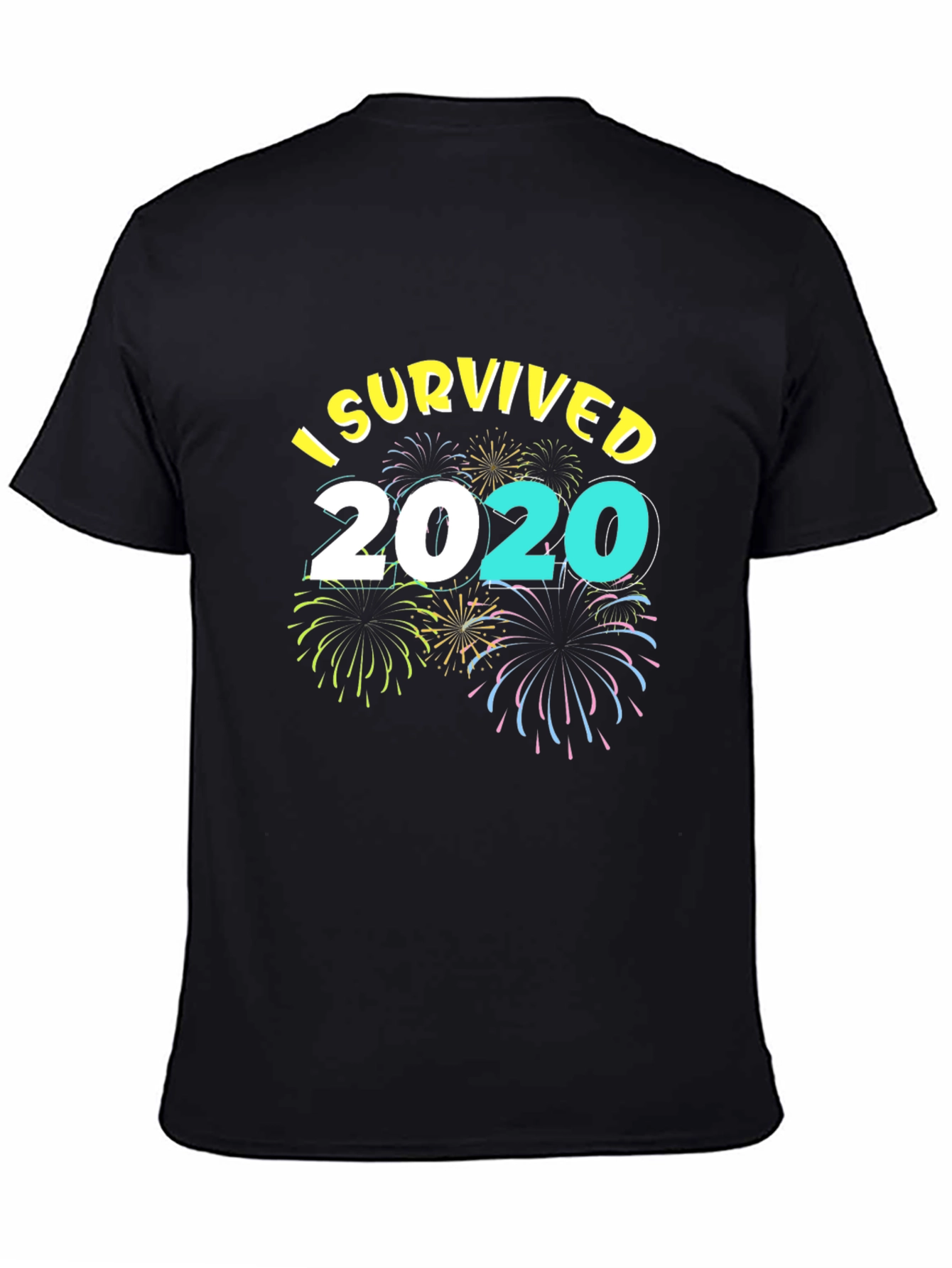 Black I Survived 2020 T-Shirt - Novelty Graphic Tee view 4