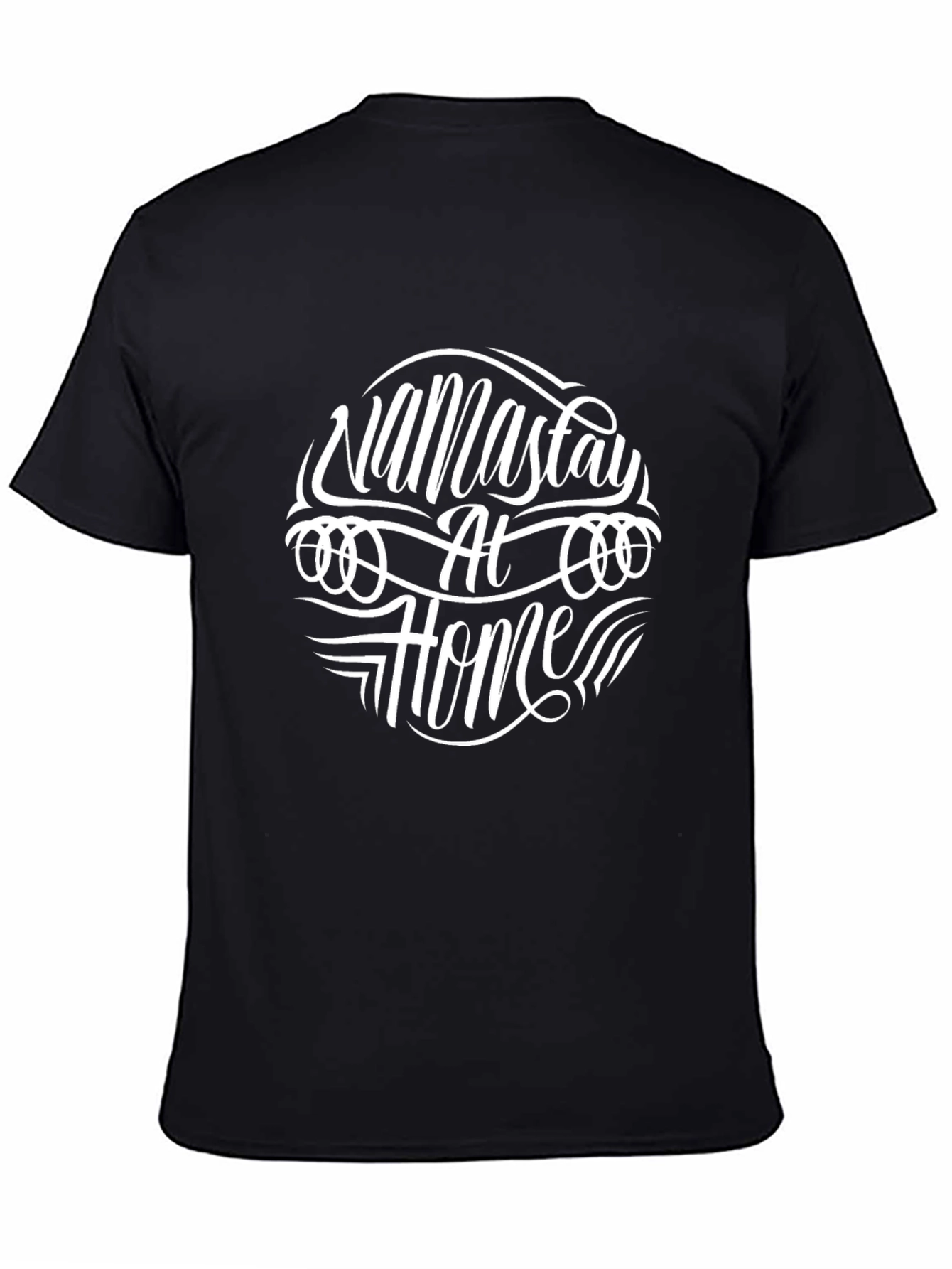 Black Namastay At Home Graphic Tee - Soft & Stylish view 4