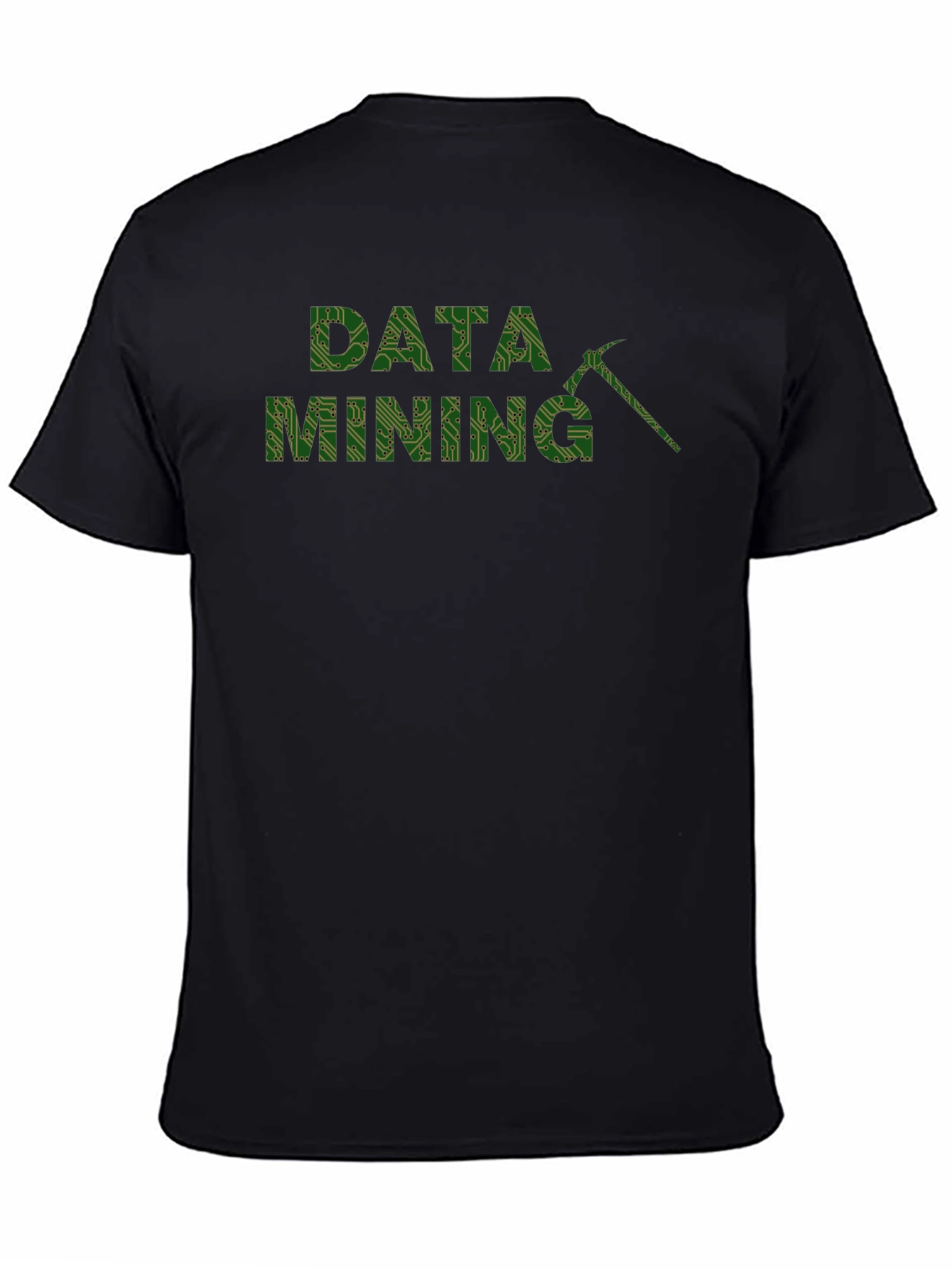 Black Data Mining Circuit Board Graphic T-Shirt view 4