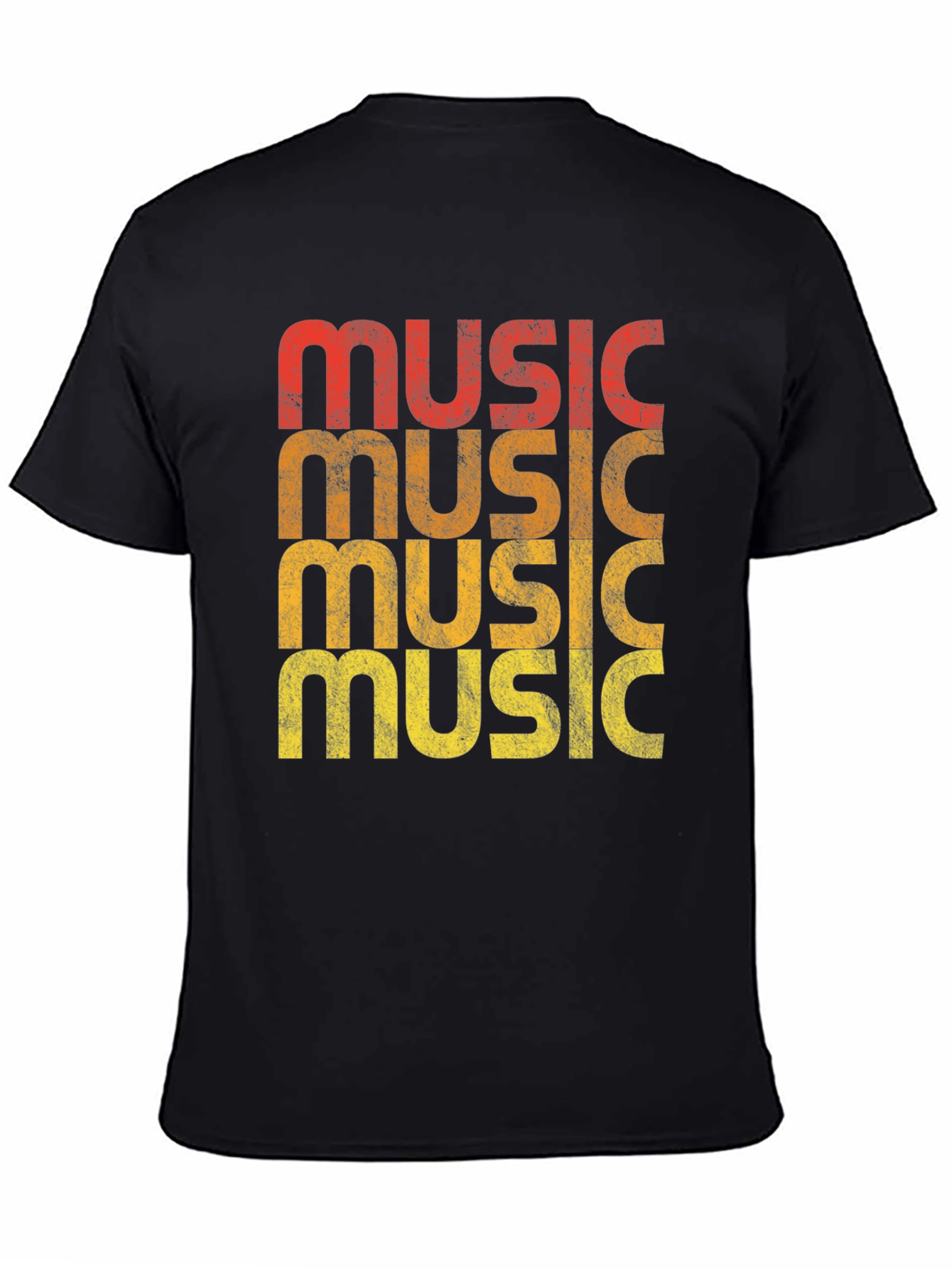Black Retro Music Graphic T-Shirt view 4