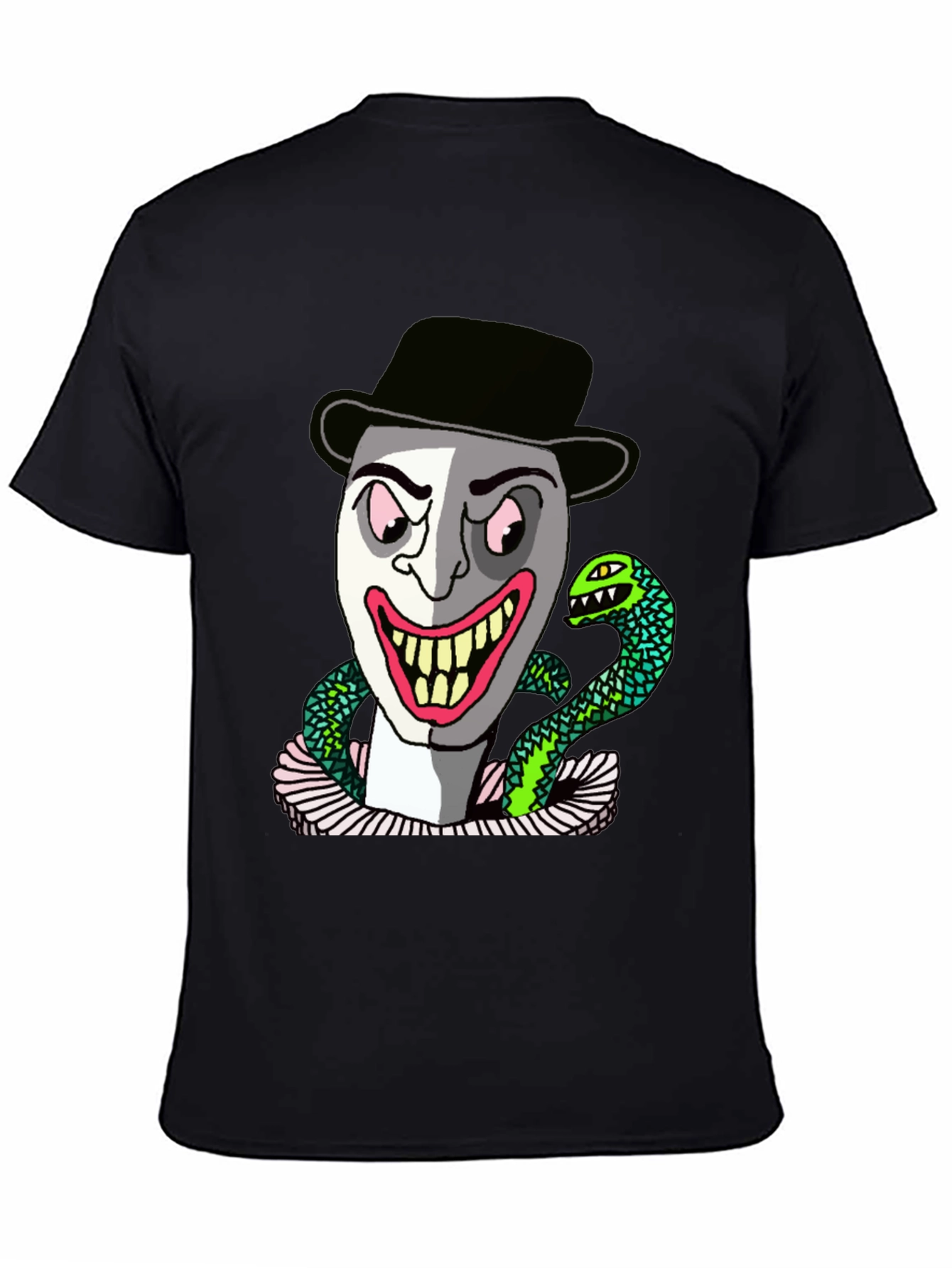 Creepy Clown & Snake Graphic Tee - 4