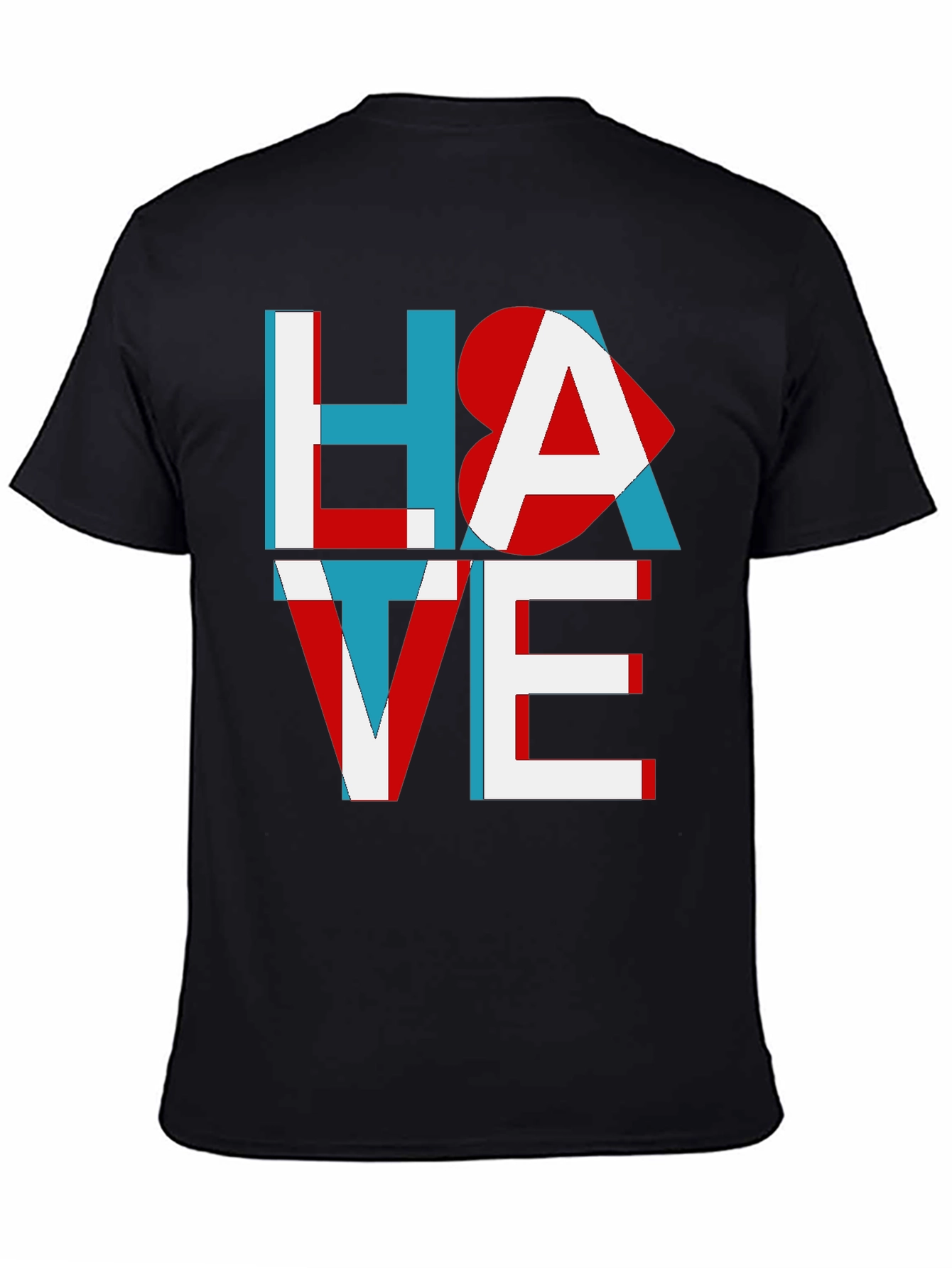 Black Hate Love Graphic Tee - Unisex Cotton T-Shirt view 4