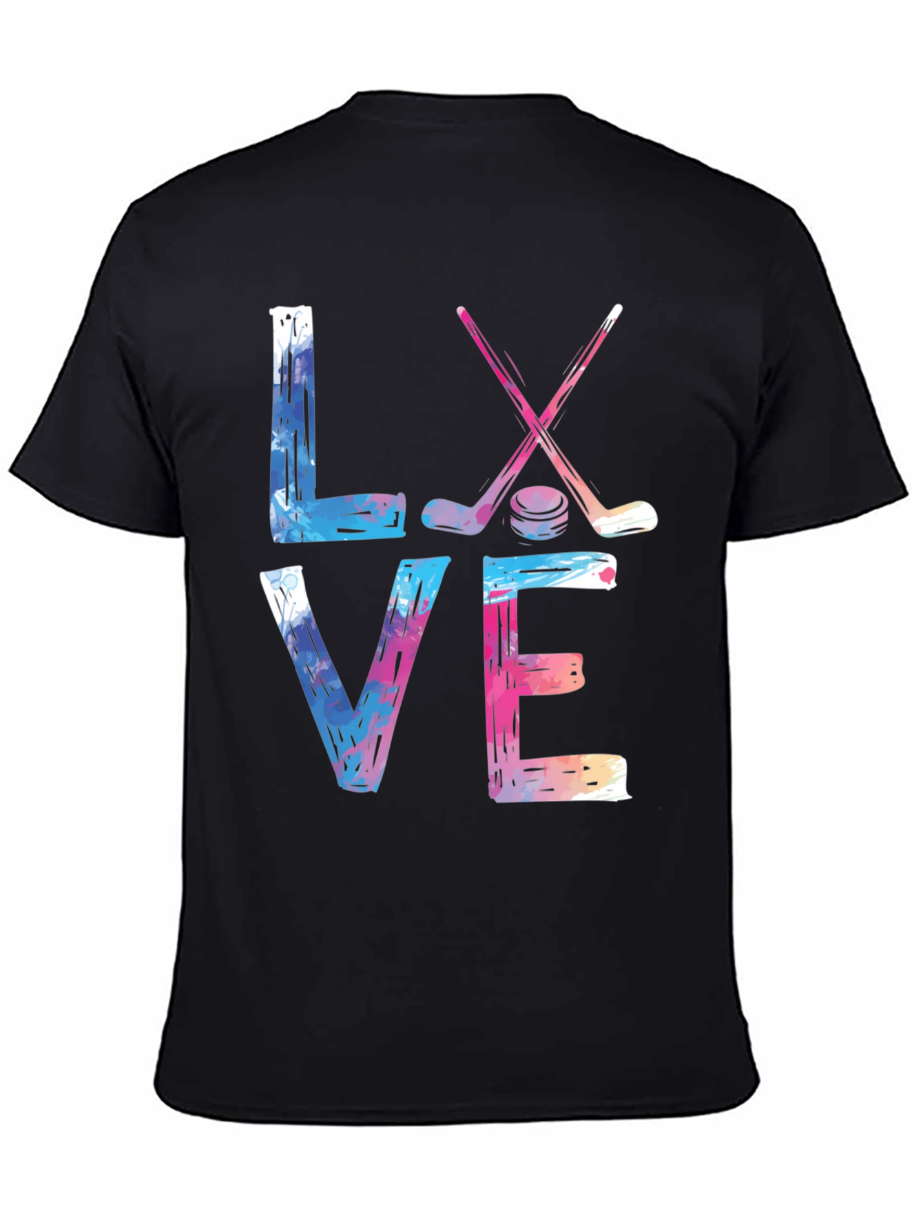Black Love Hockey Graphic T-Shirt view 4