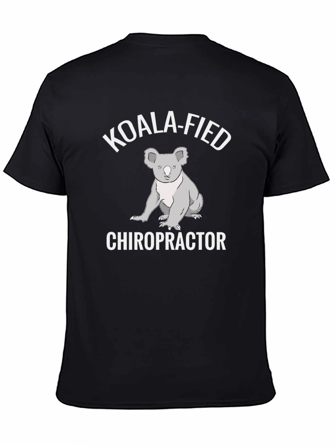Black Koala-Fied Chiropractor Graphic Tee - Soft Cotton Shirt view 4