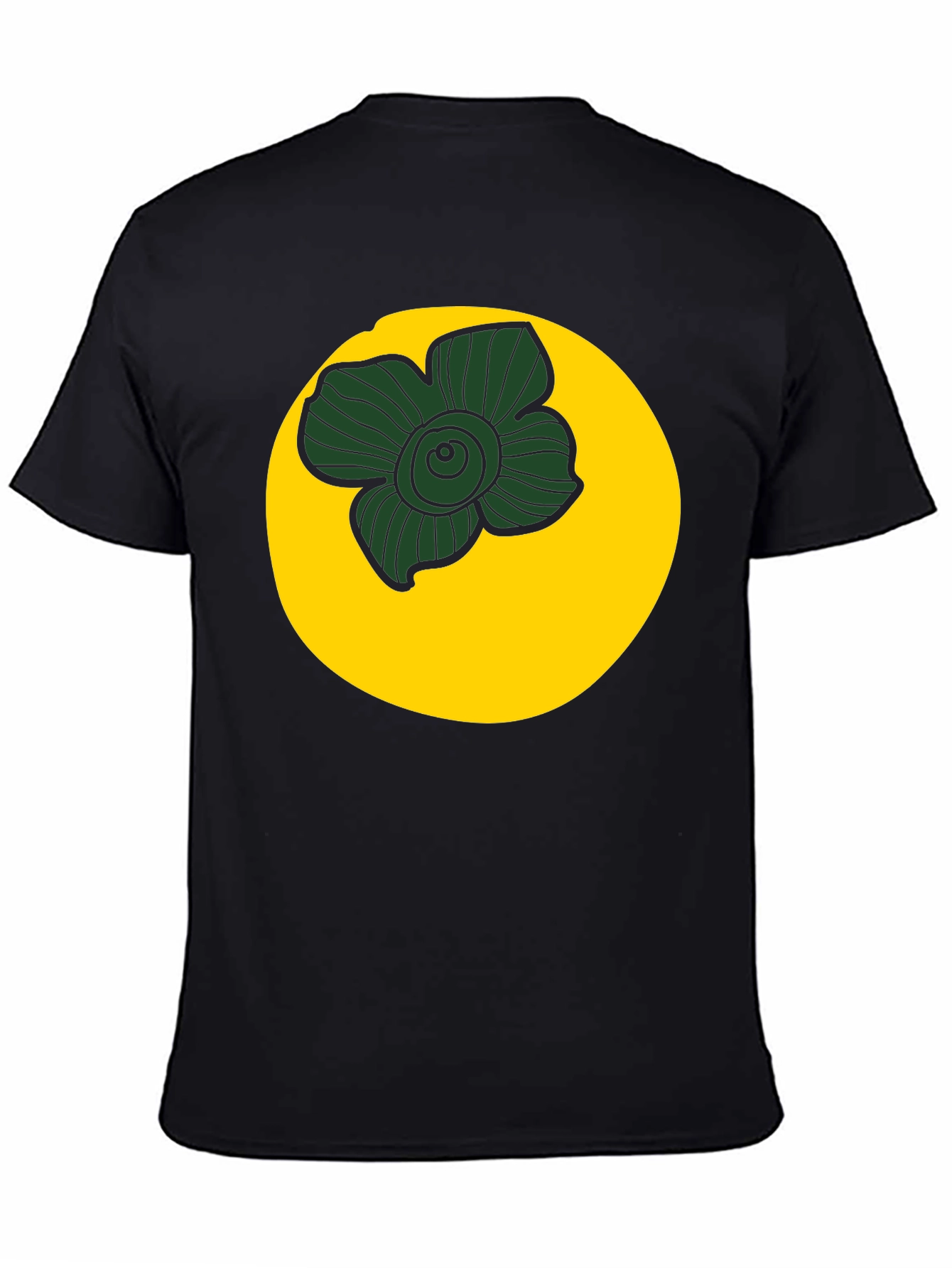 Black Black Tee with Floral Circle Graphic view 4