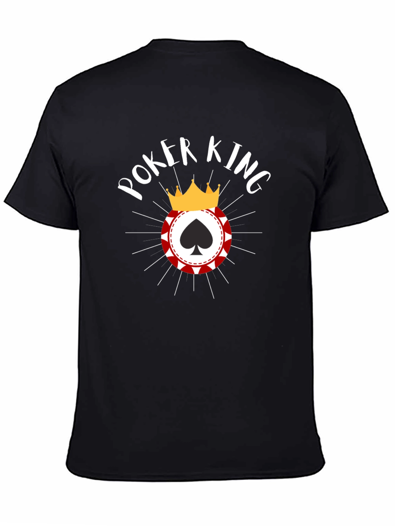 Black Poker King Graphic Tee - Black Cotton Blend T-Shirt view 4