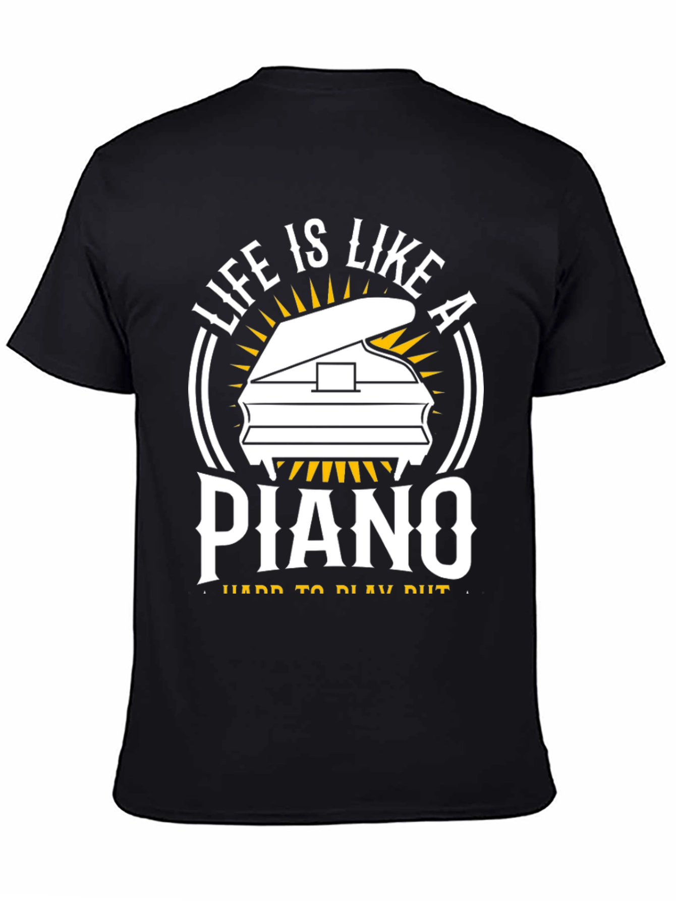 Black Life is Like a Piano T-Shirt - Music Lover Tee view 4