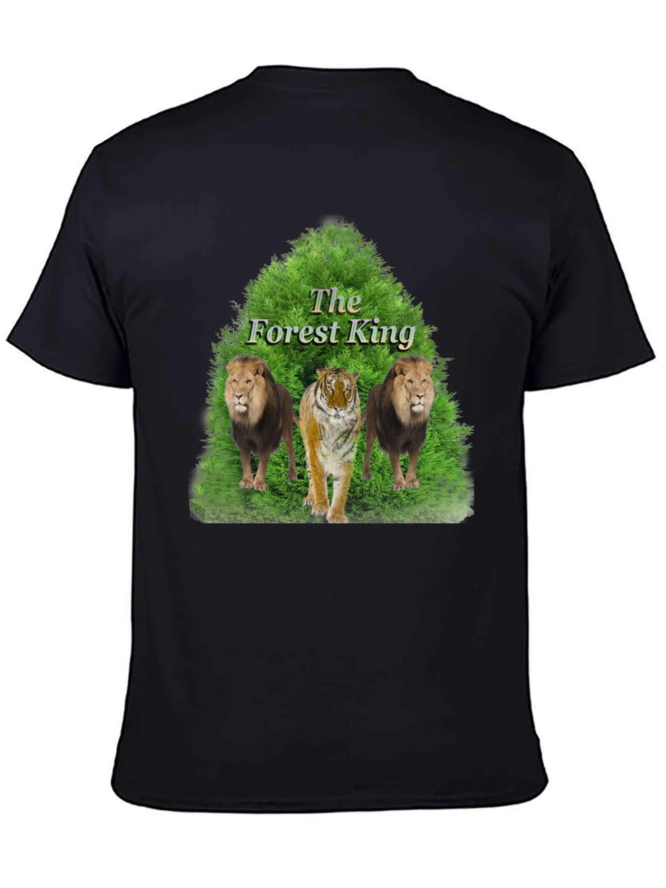 Black Forest King Graphic Tee - Lion & Tiger T-Shirt view 4