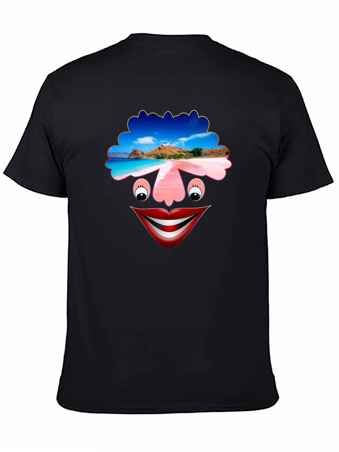 Black Funny Face Graphic T-Shirt view 4