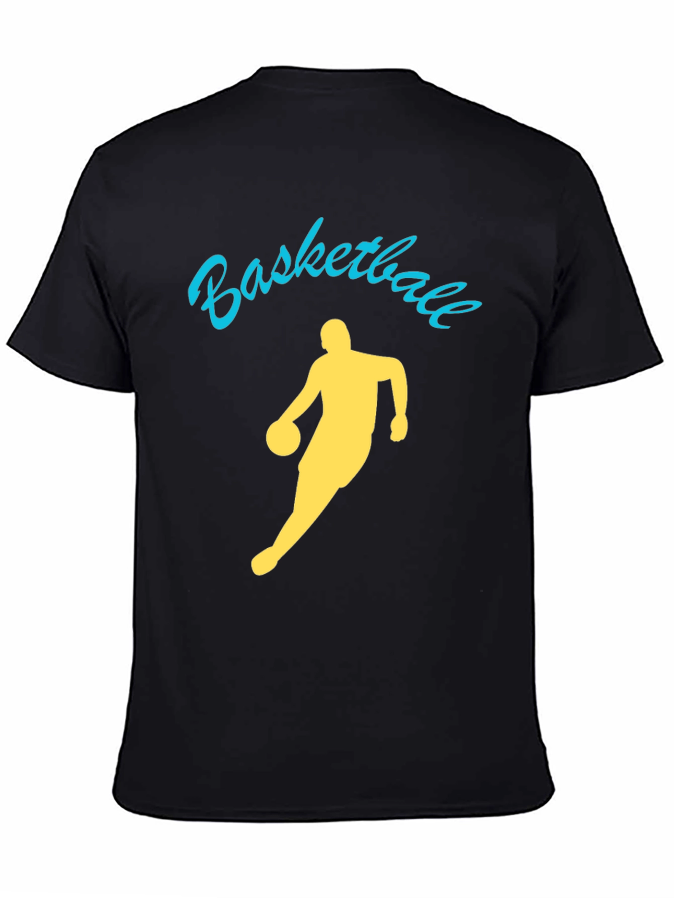 Black Basketball Player Graphic Tee - Black Cotton Shirt view 4