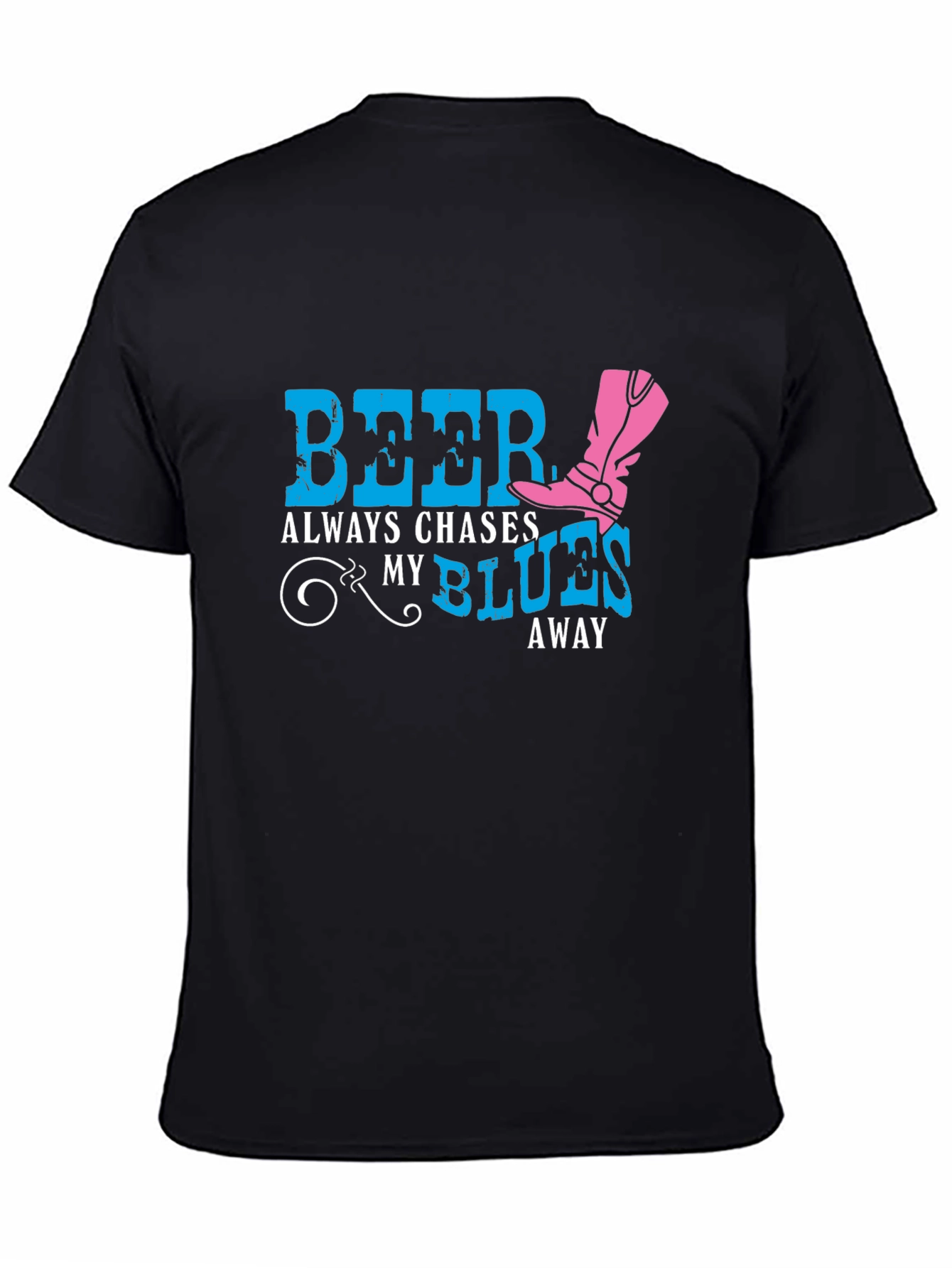 Black Beer Chases My Blues Away Graphic Tee view 4