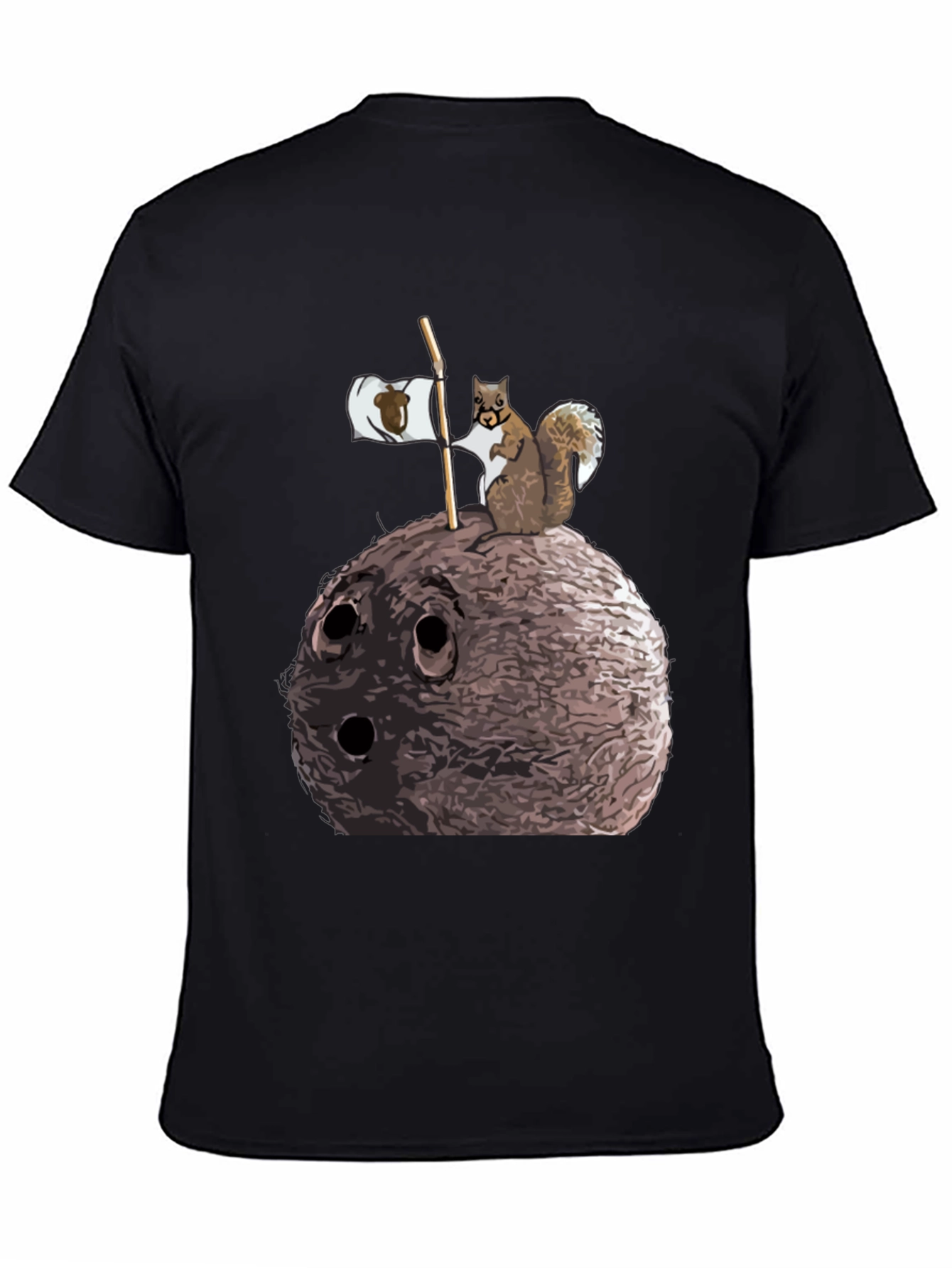 Black Nutty Squirrel Graphic Tee - Unique Humor view 4