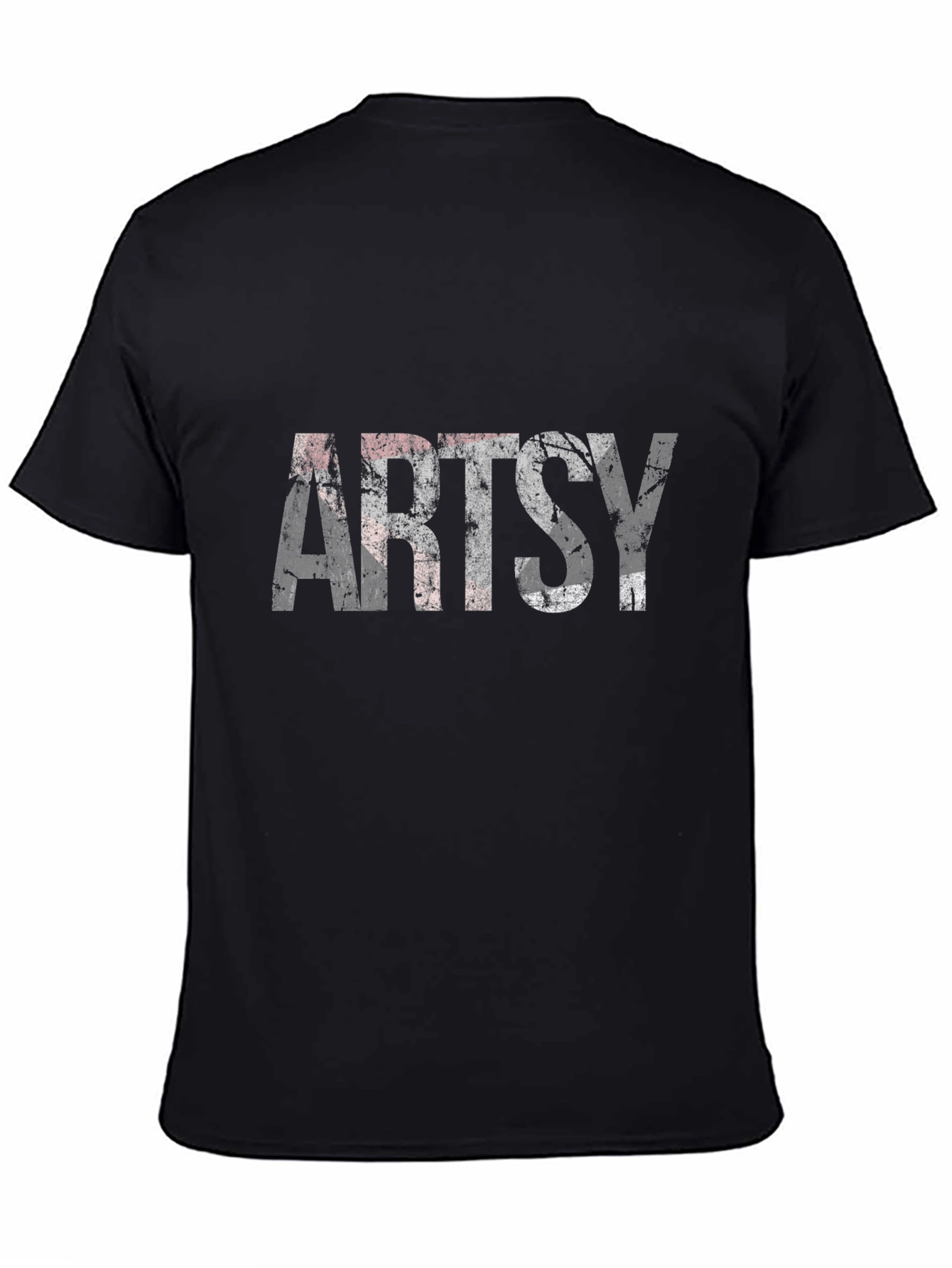 Black Artsy Graphic Print Black T-Shirt view 4