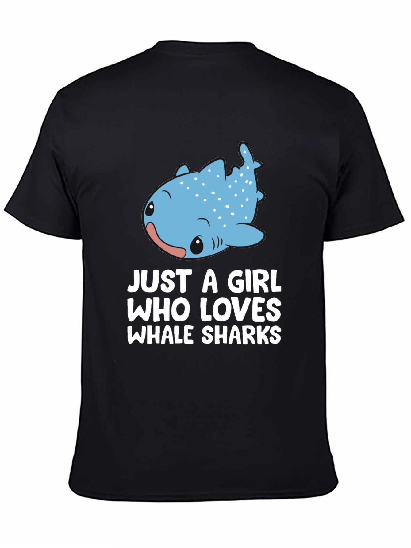 Black Just A Girl Who Loves Whale Sharks Black T-Shirt view 4