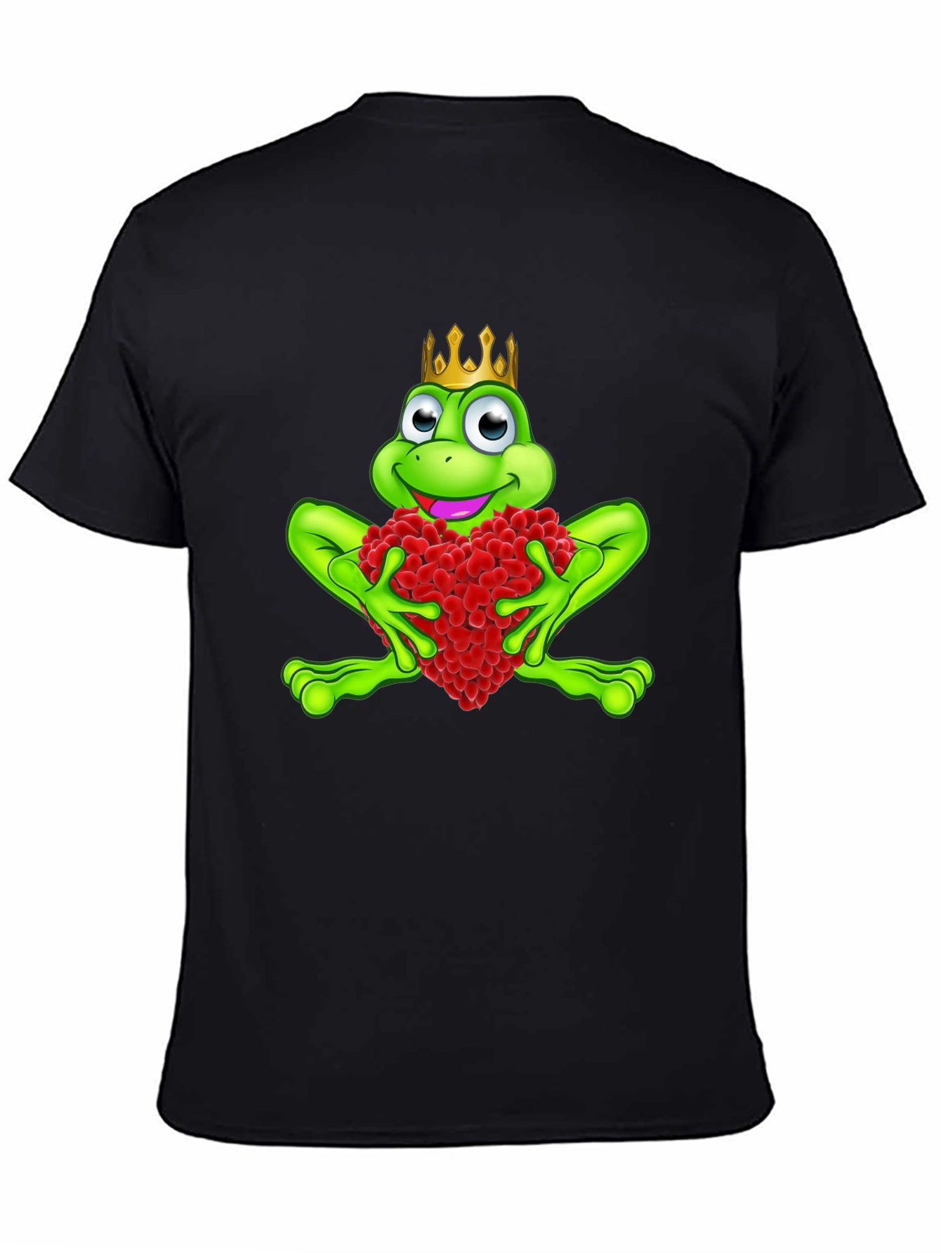 Black Frog Prince Heart T-Shirt - Men's Black Tee view 4
