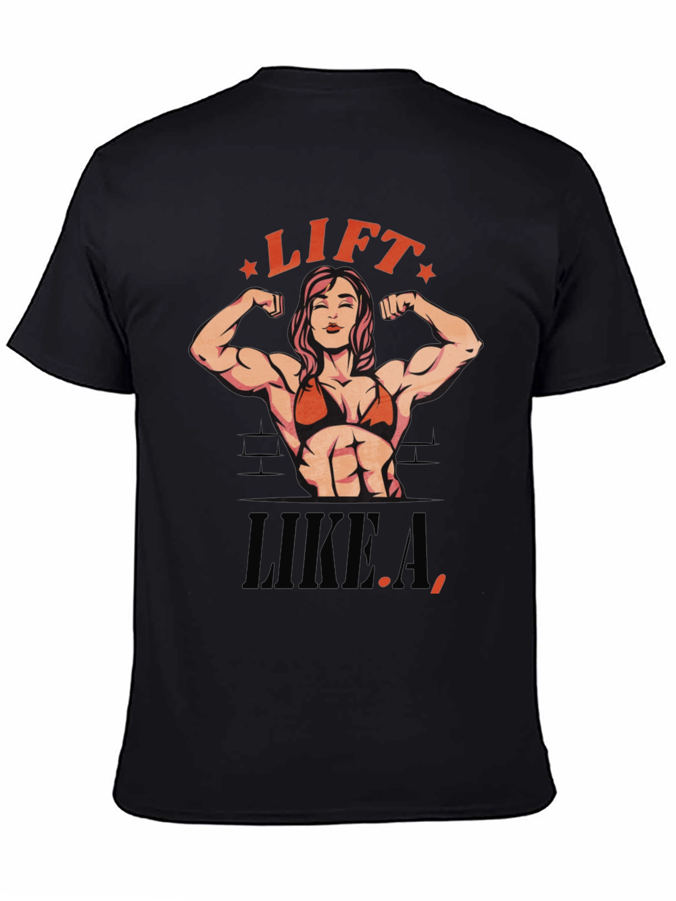 Black Lift Like A Woman T-Shirt - Black view 4