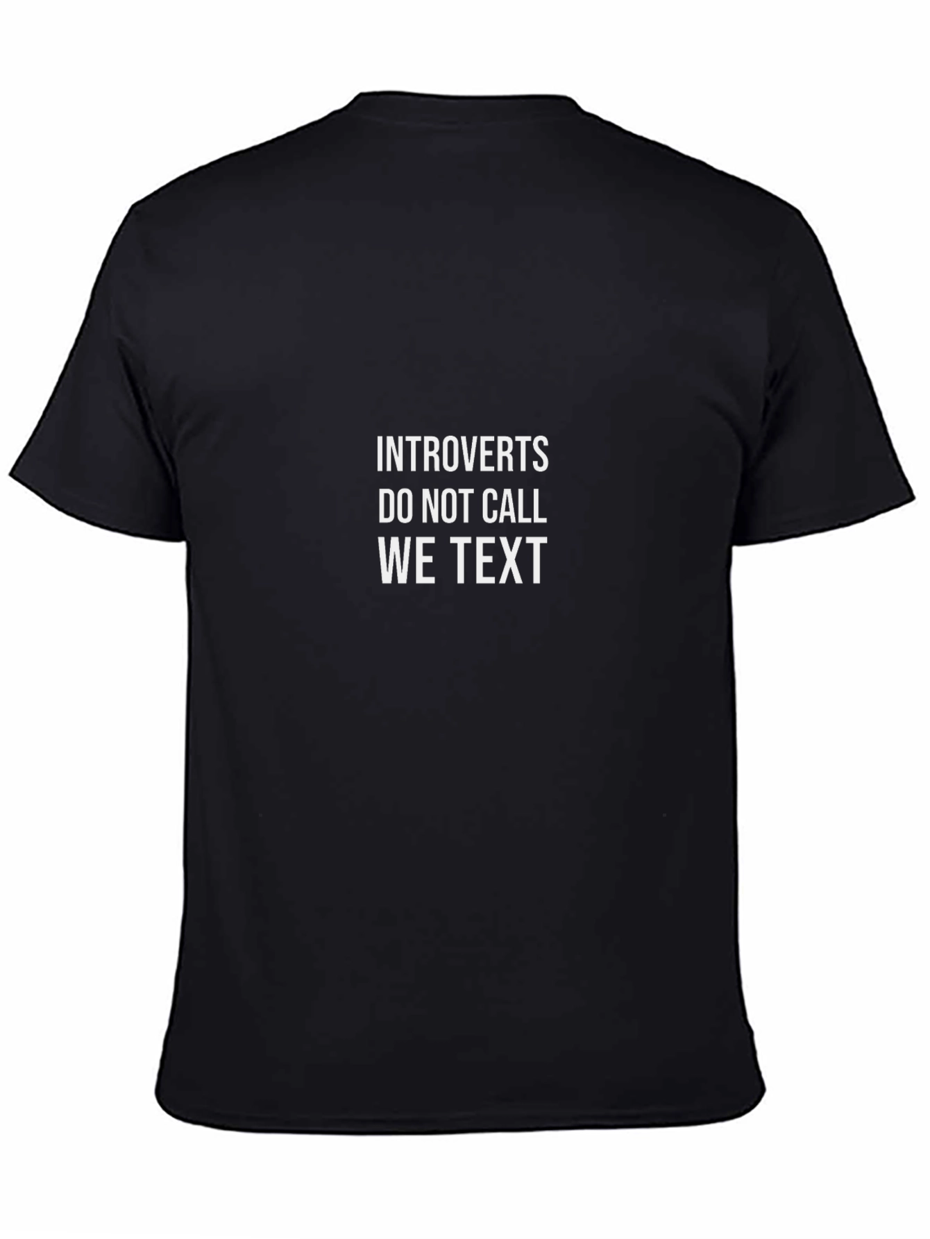 Black Introvert Text T-Shirt - Funny Graphic Tee view 4