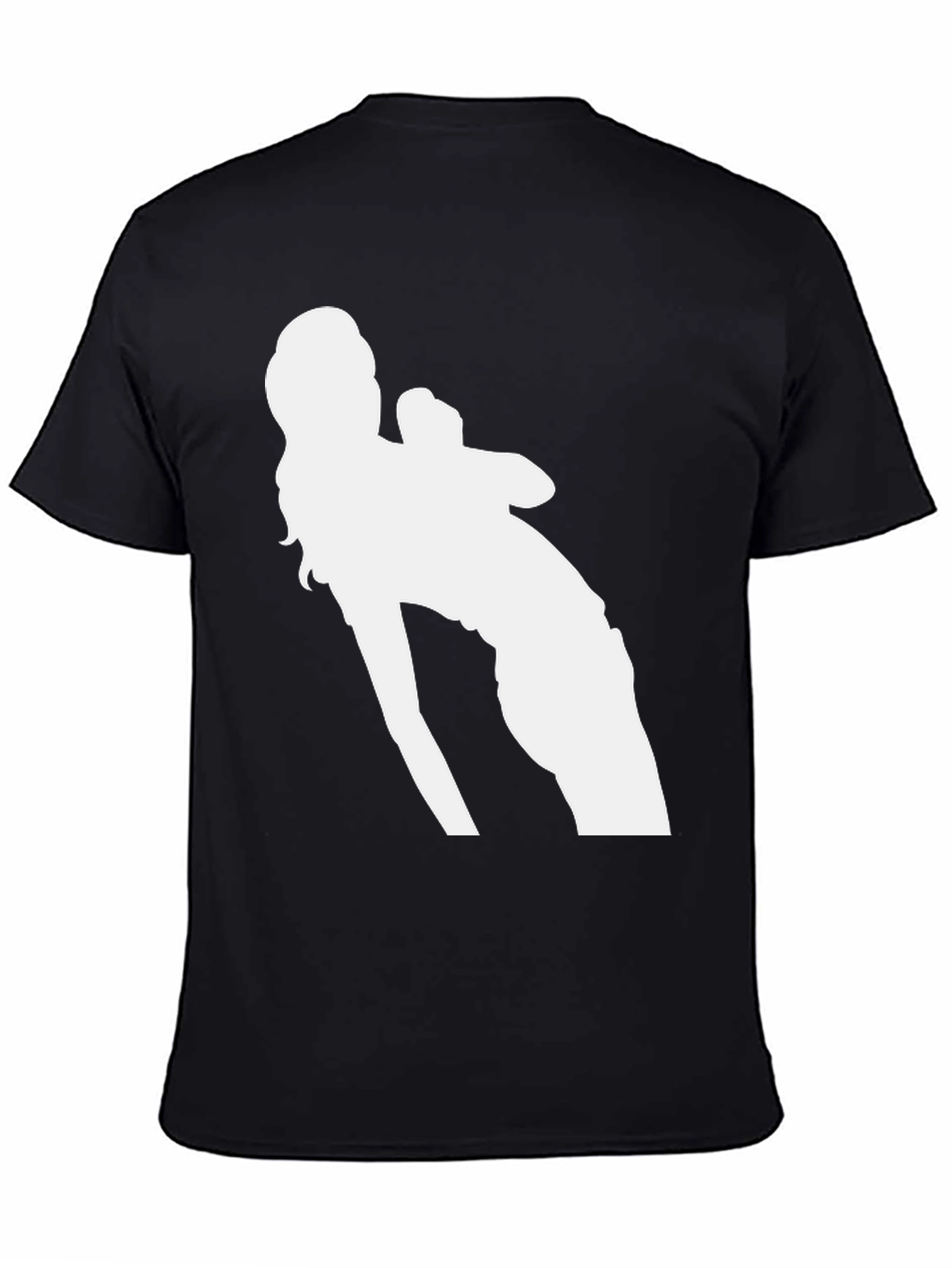 Black Black Graphic Tee - White Silhouette Design view 4