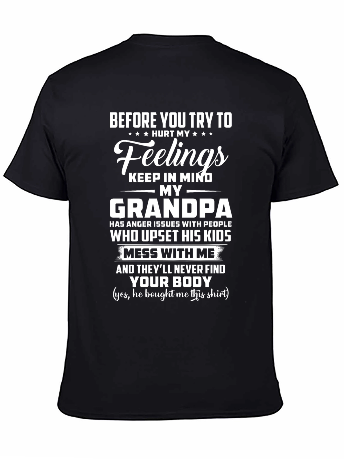 Black Grandpa's Anger Funny Graphic T-Shirt view 4