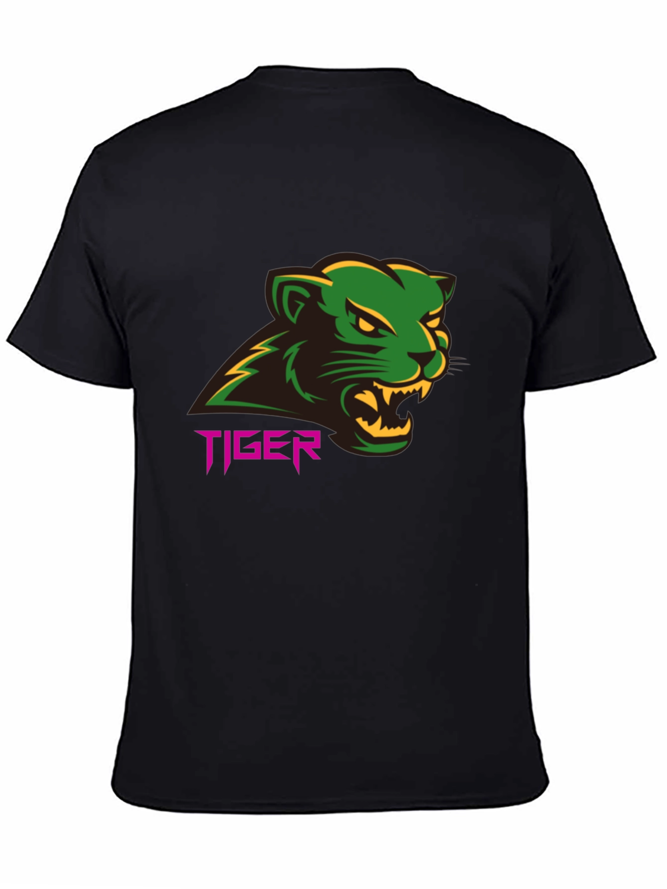 Black Tiger Graphic Tee - Bold Black T-Shirt view 4