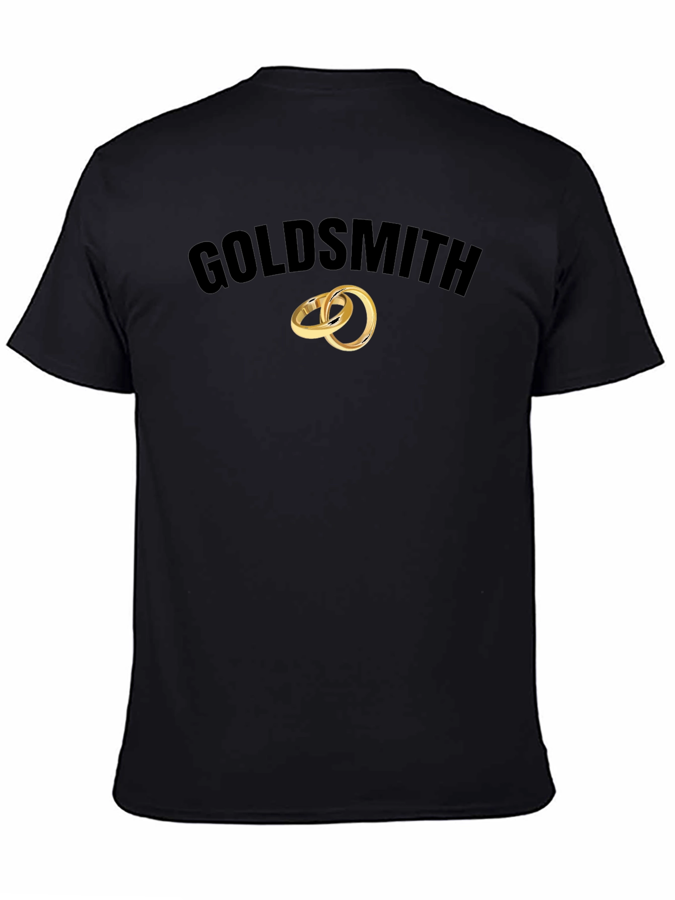 Black Goldsmith Wedding Ring Graphic Black T-Shirt view 4