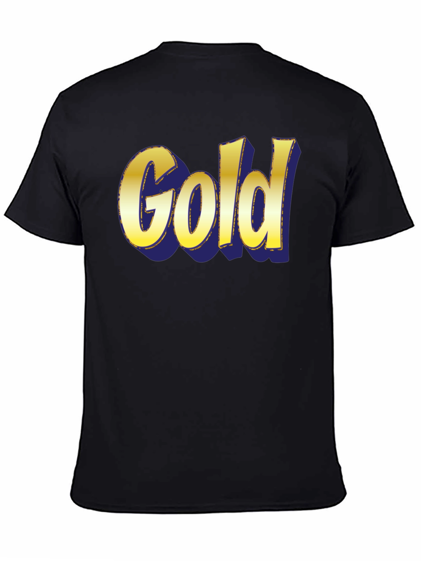 Black Bold "Gold" Graphic Print Crew Neck T-Shirt view 4