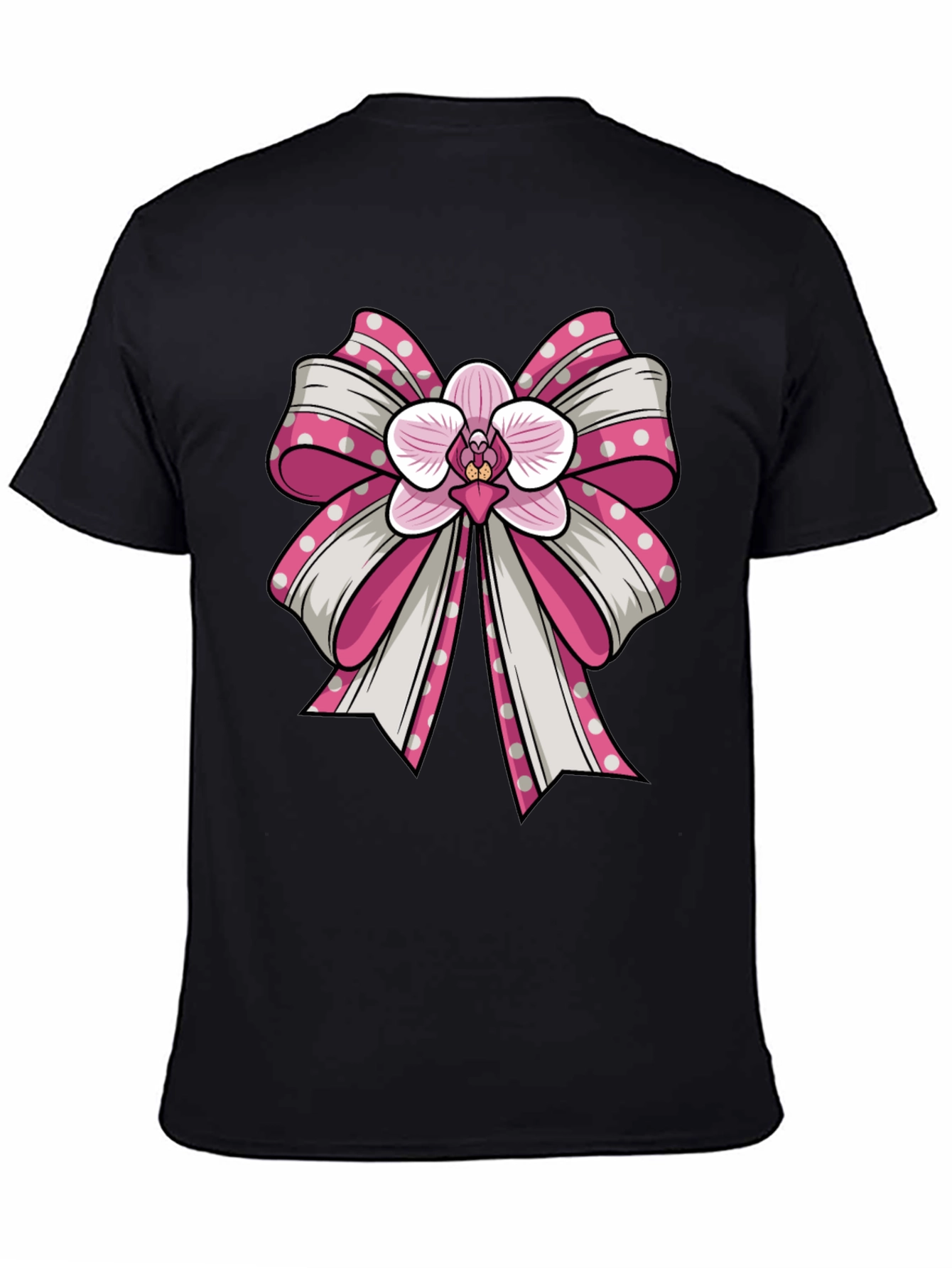 Black Orchid Bow Graphic Tee - Stylish Unisex T-Shirt view 4