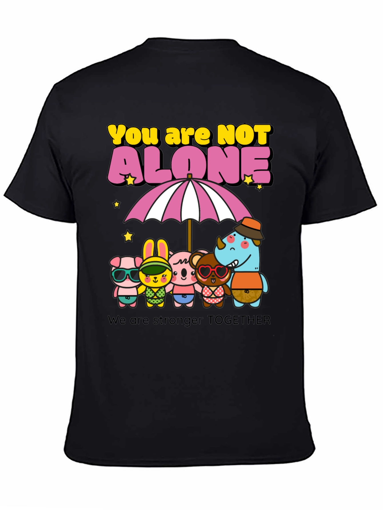 Black You Are Not Alone Graphic Tee view 4