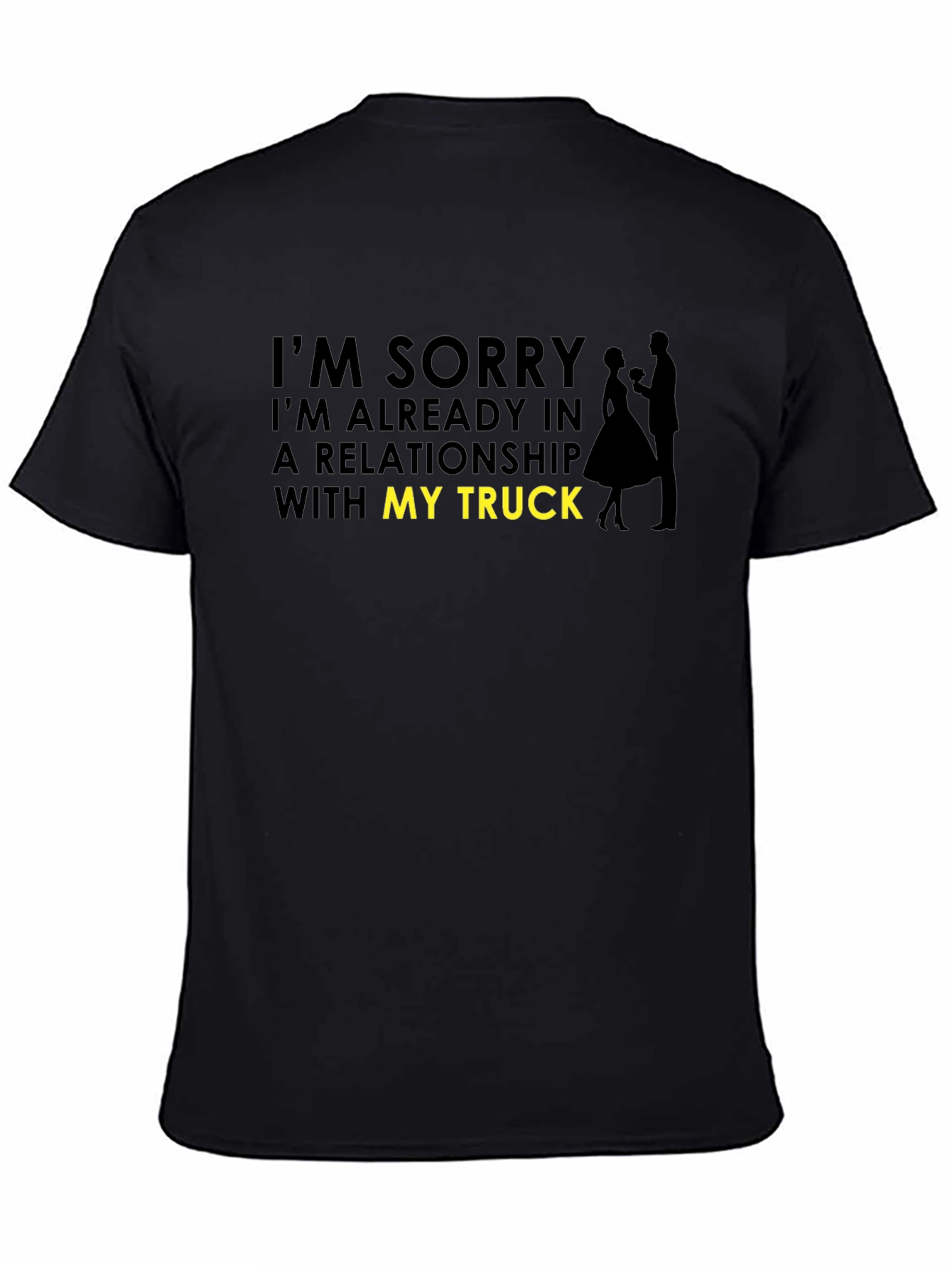 Black Truck Relationship Graphic Tee - Novelty Shirt view 4