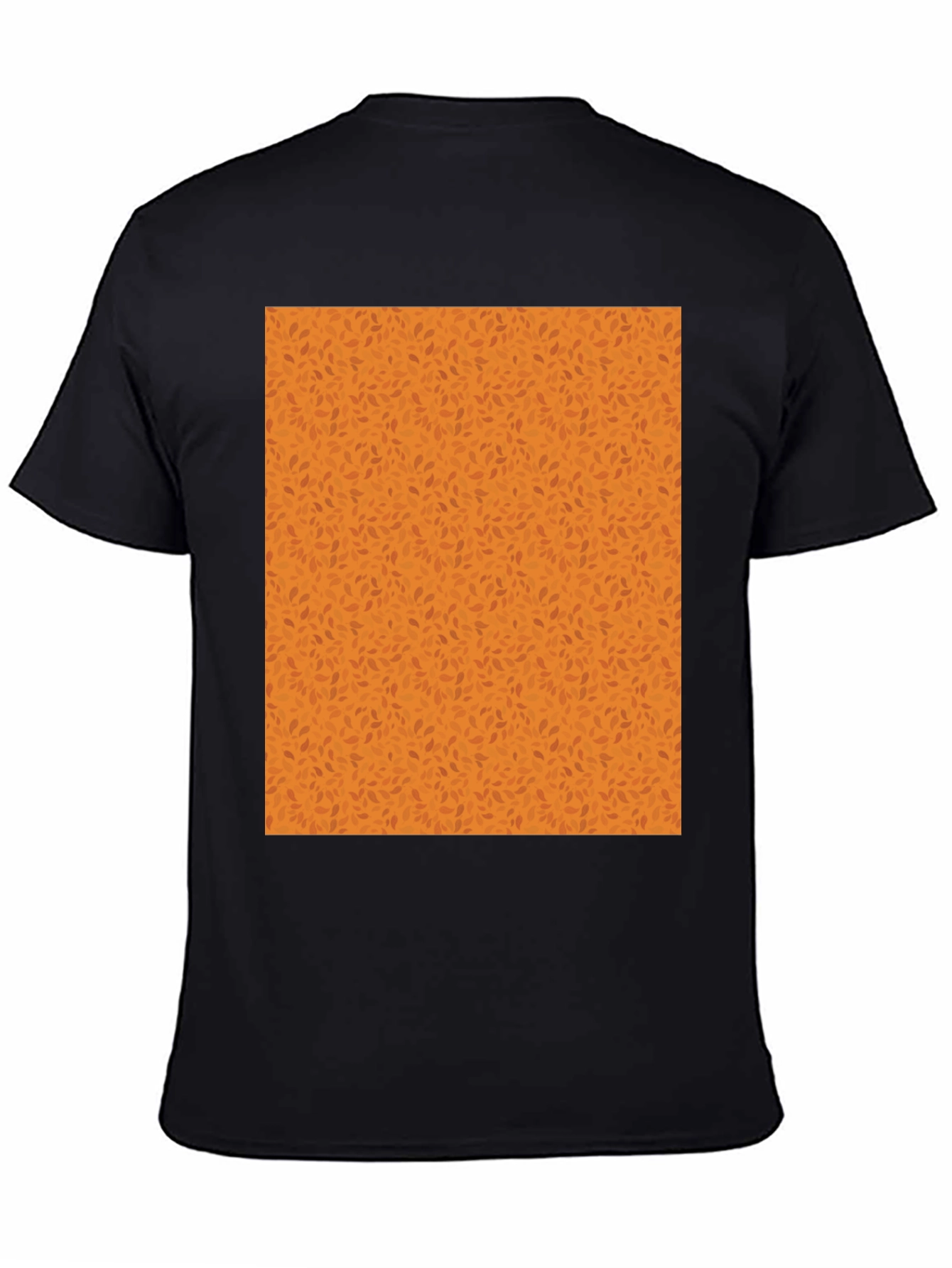 Black Black Tee with Autumn Leaf Pattern view 4