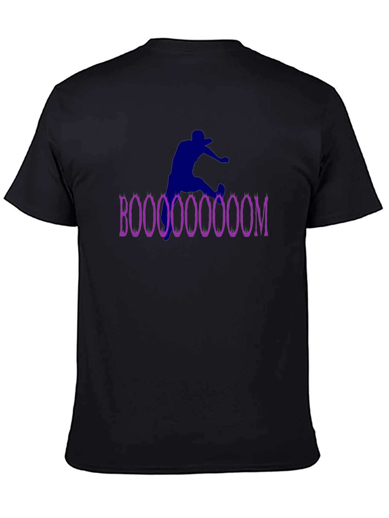 Black Skateboarder Graphic Tee - "BOOOOOOOOOM" Design view 4