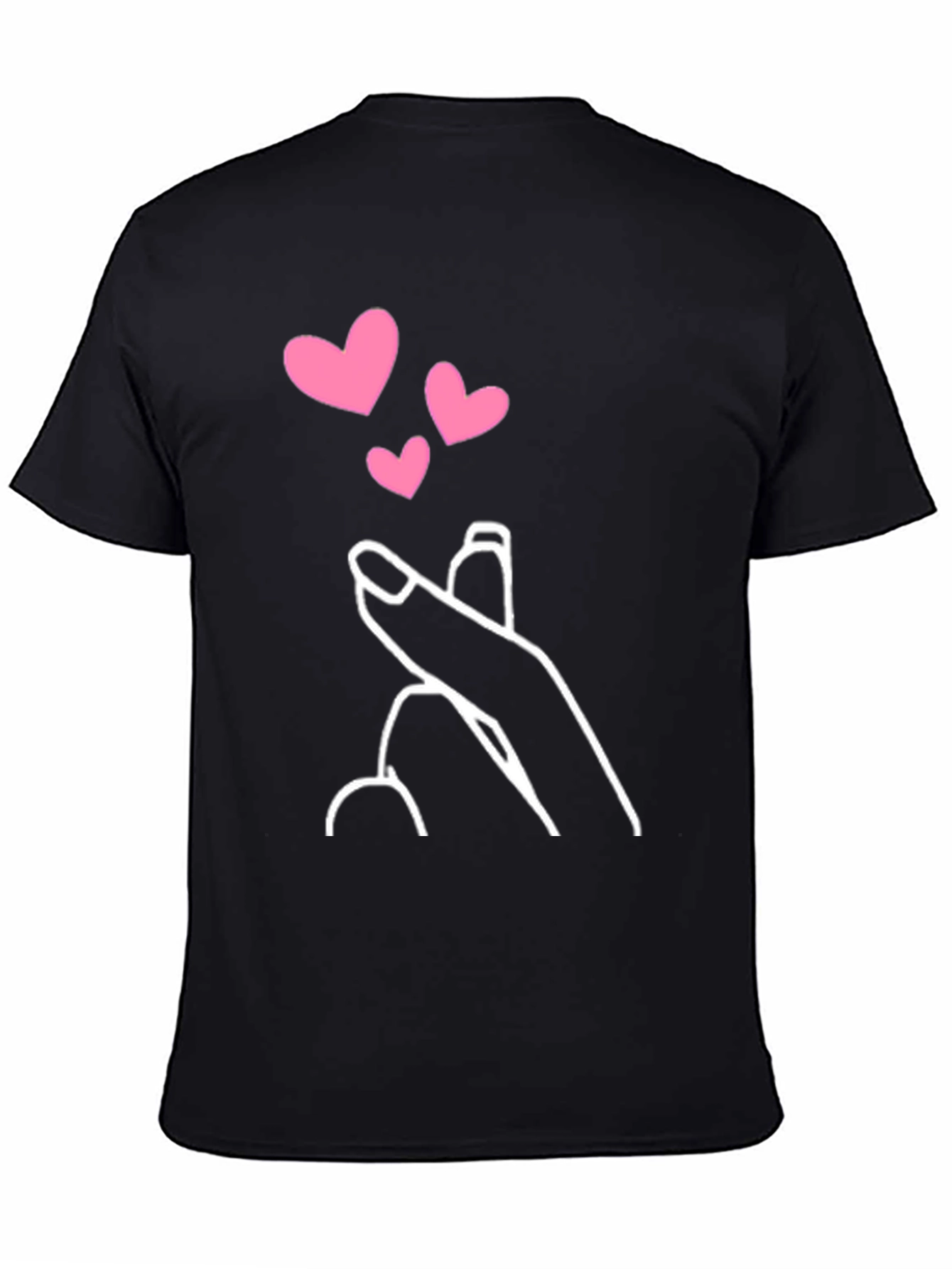 Black Heart Finger Gesture Graphic Tee - Stylish Casual Wear view 4