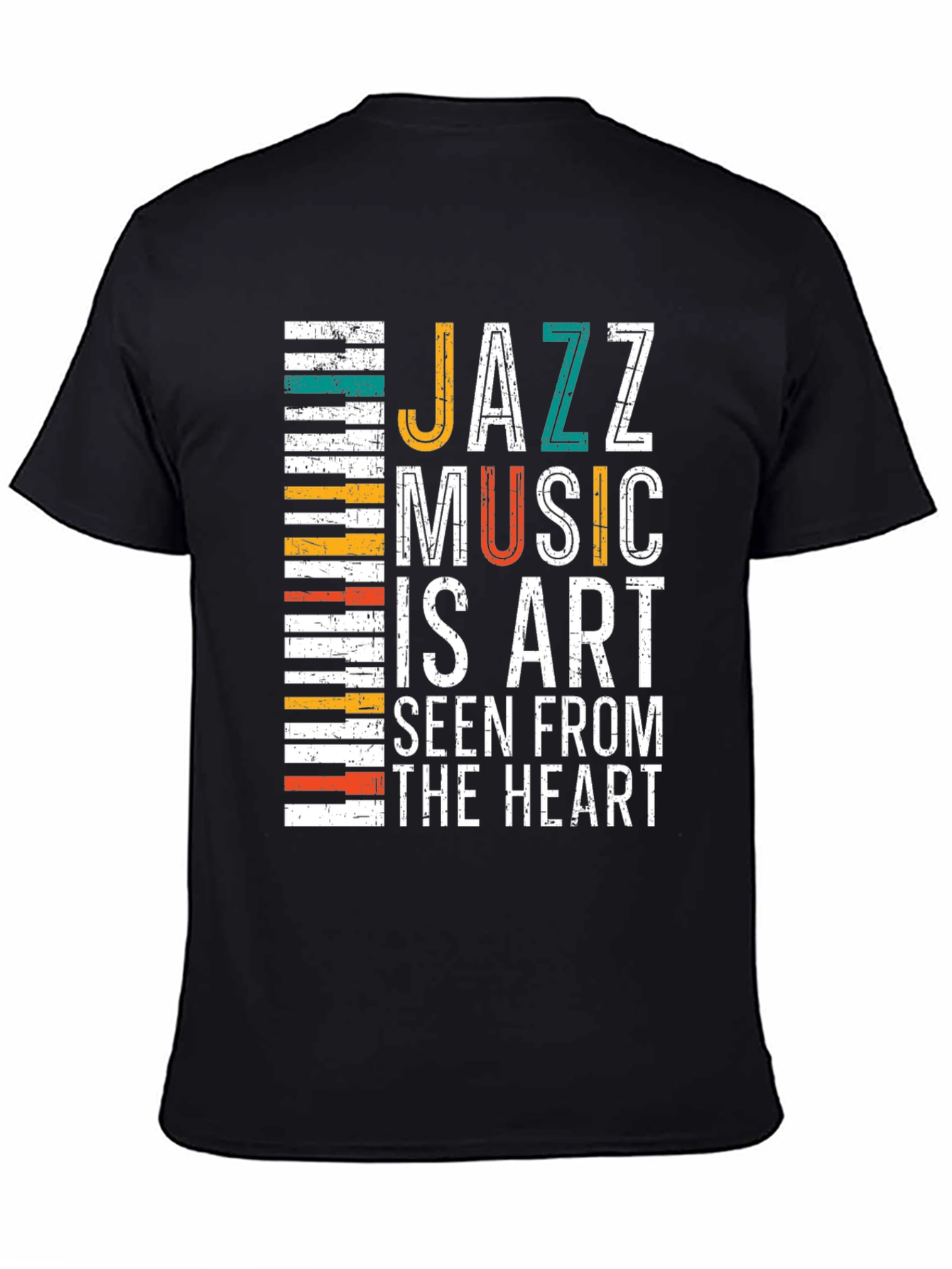 Black Jazz Music Art T-Shirt view 4