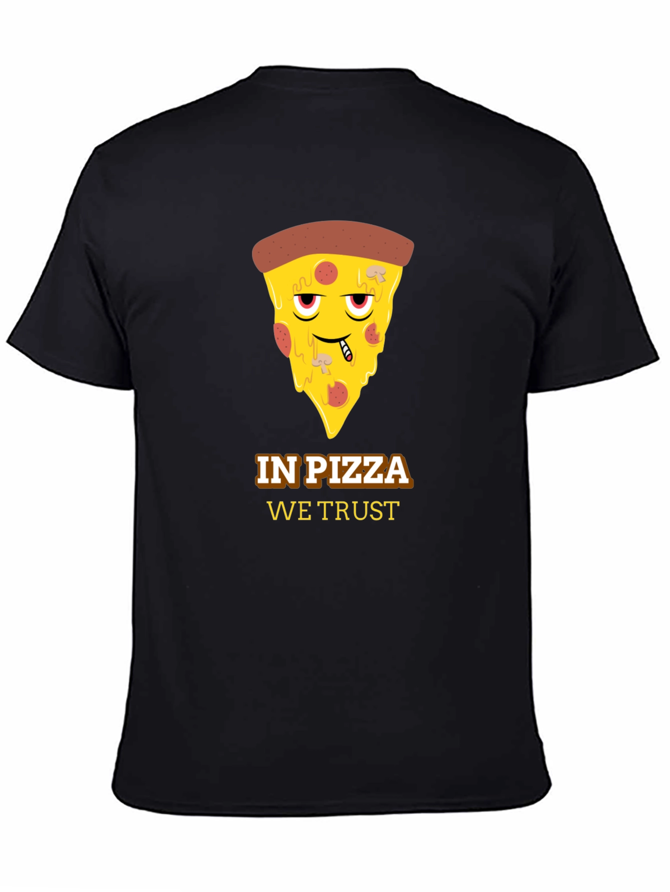 Black In Pizza We Trust Black Graphic Tee view 4