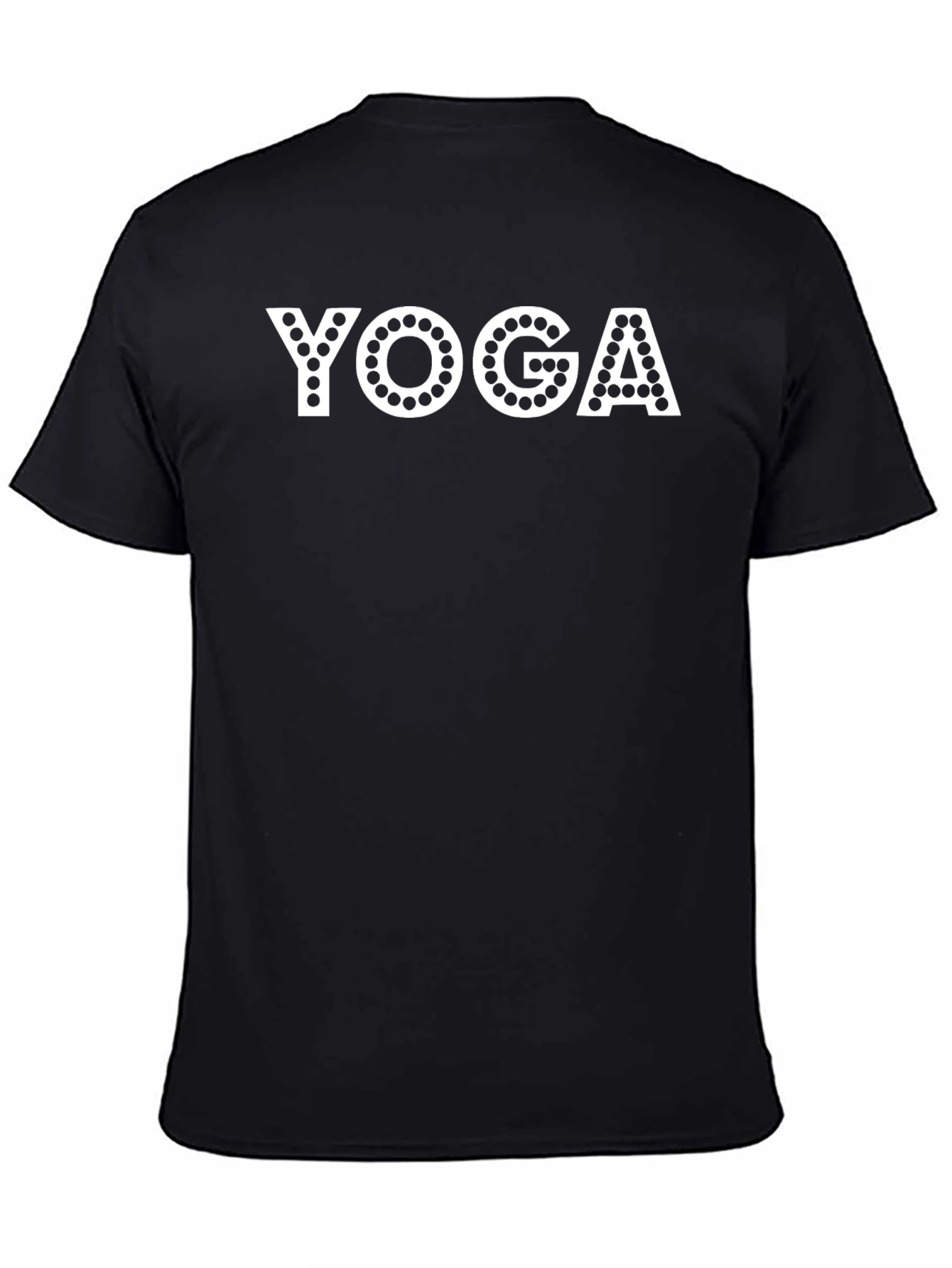 Black Yoga Graphic Tee - Black Cotton Blend Comfort Fit view 4